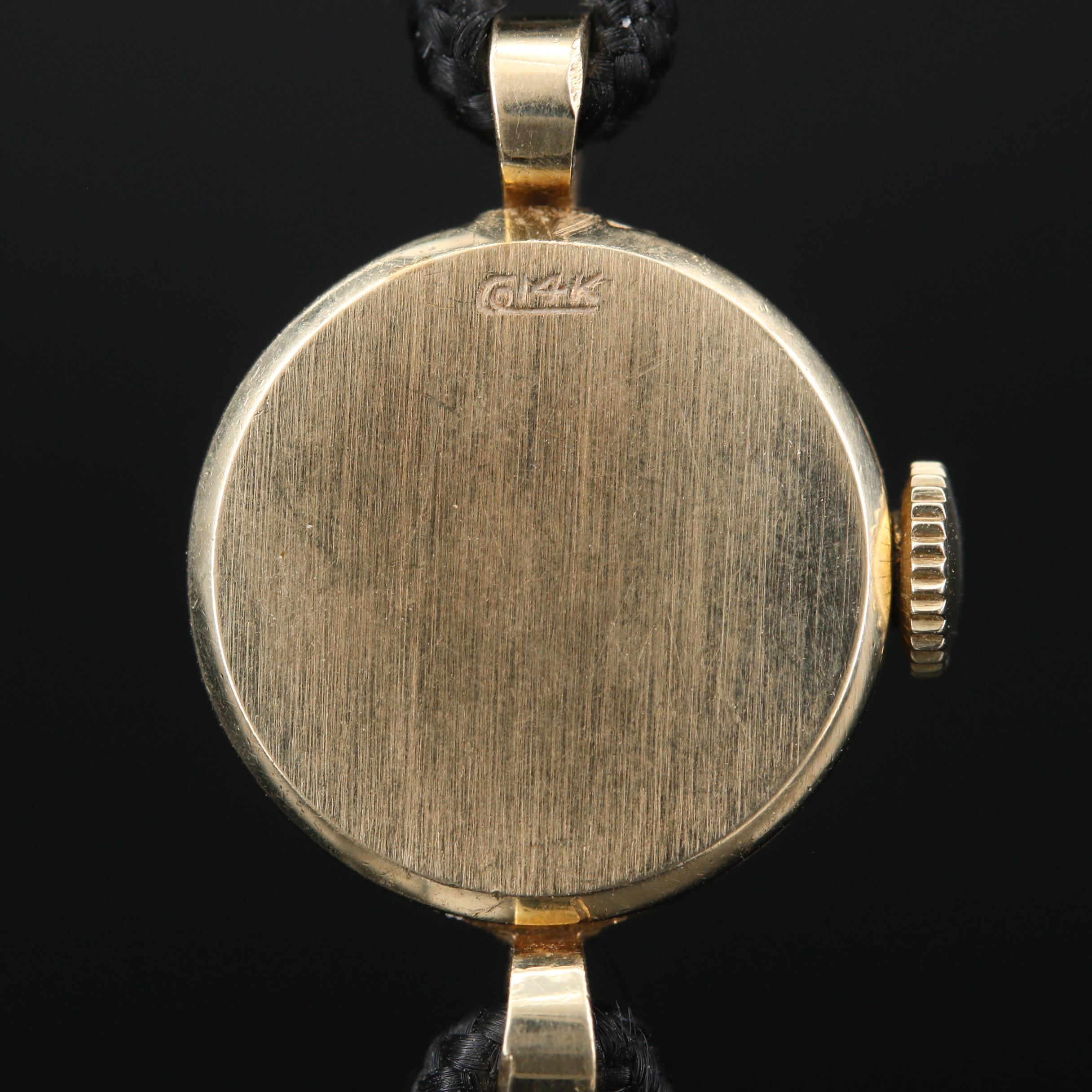 Vintage Rolex Orchid 14K Gold Stem Wind Watch