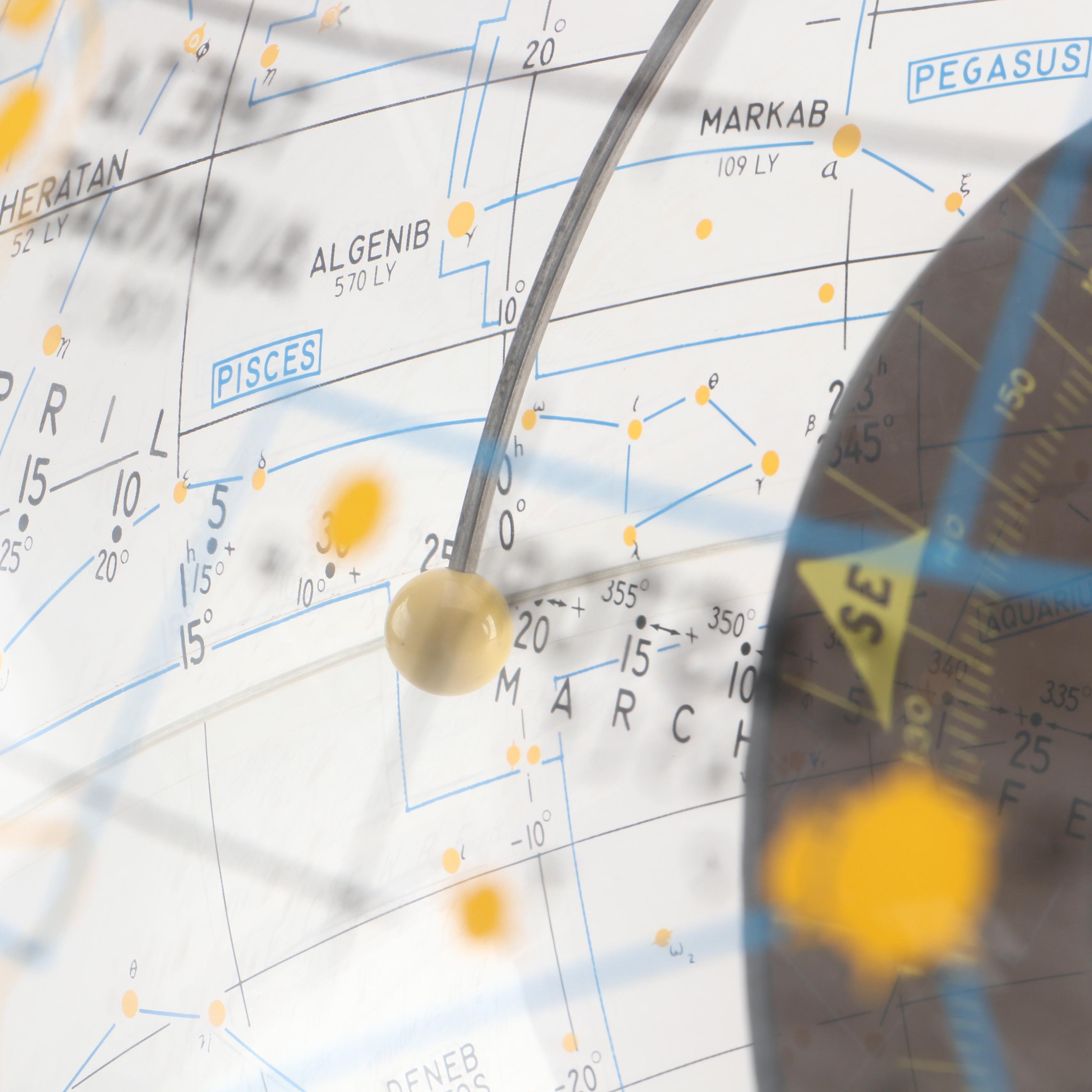 Robert Farquhar Transparent Plexiglass Celestial and Terrestrial Globe, 1978