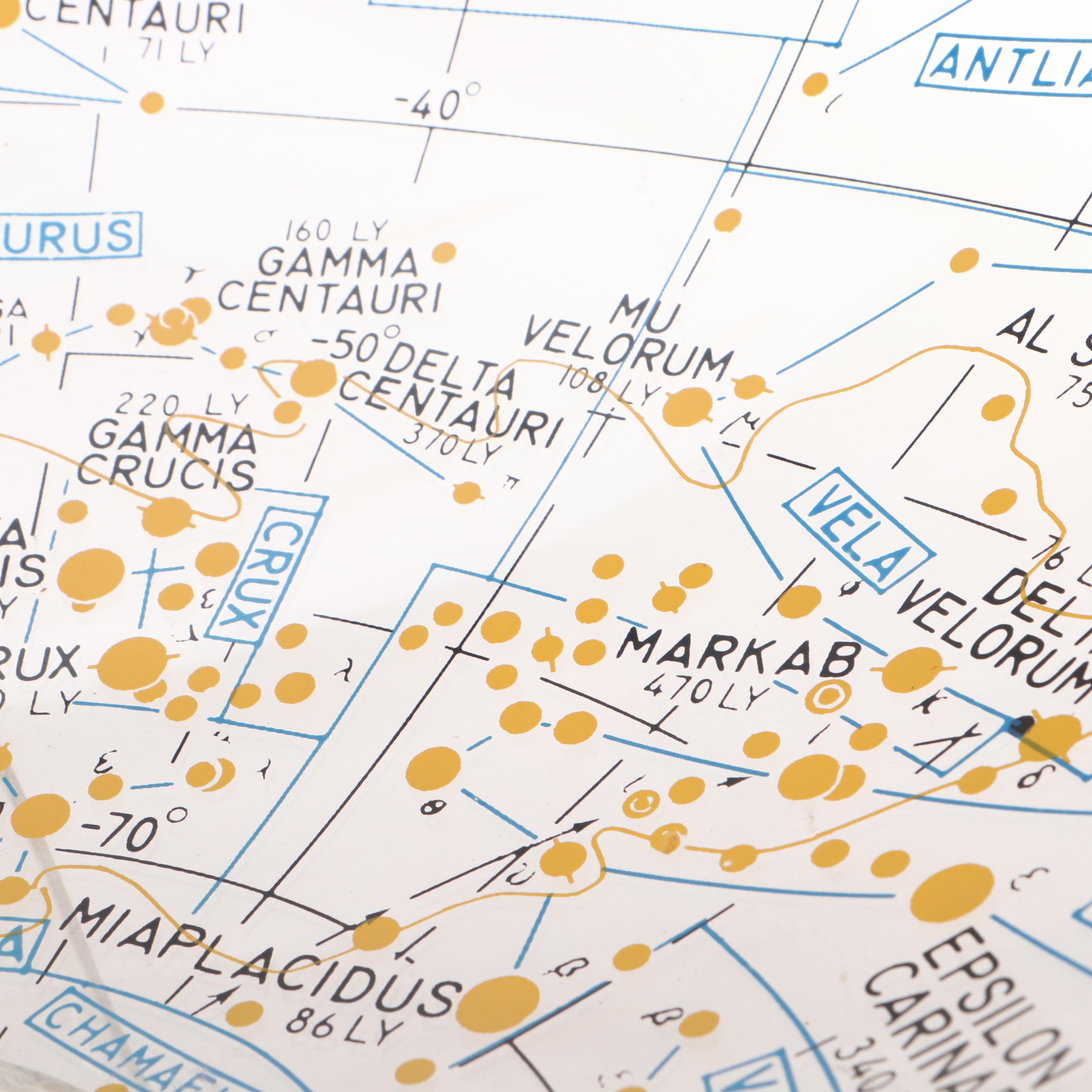 Robert Farquhar Transparent Plexiglass Celestial and Terrestrial Globe, 1978