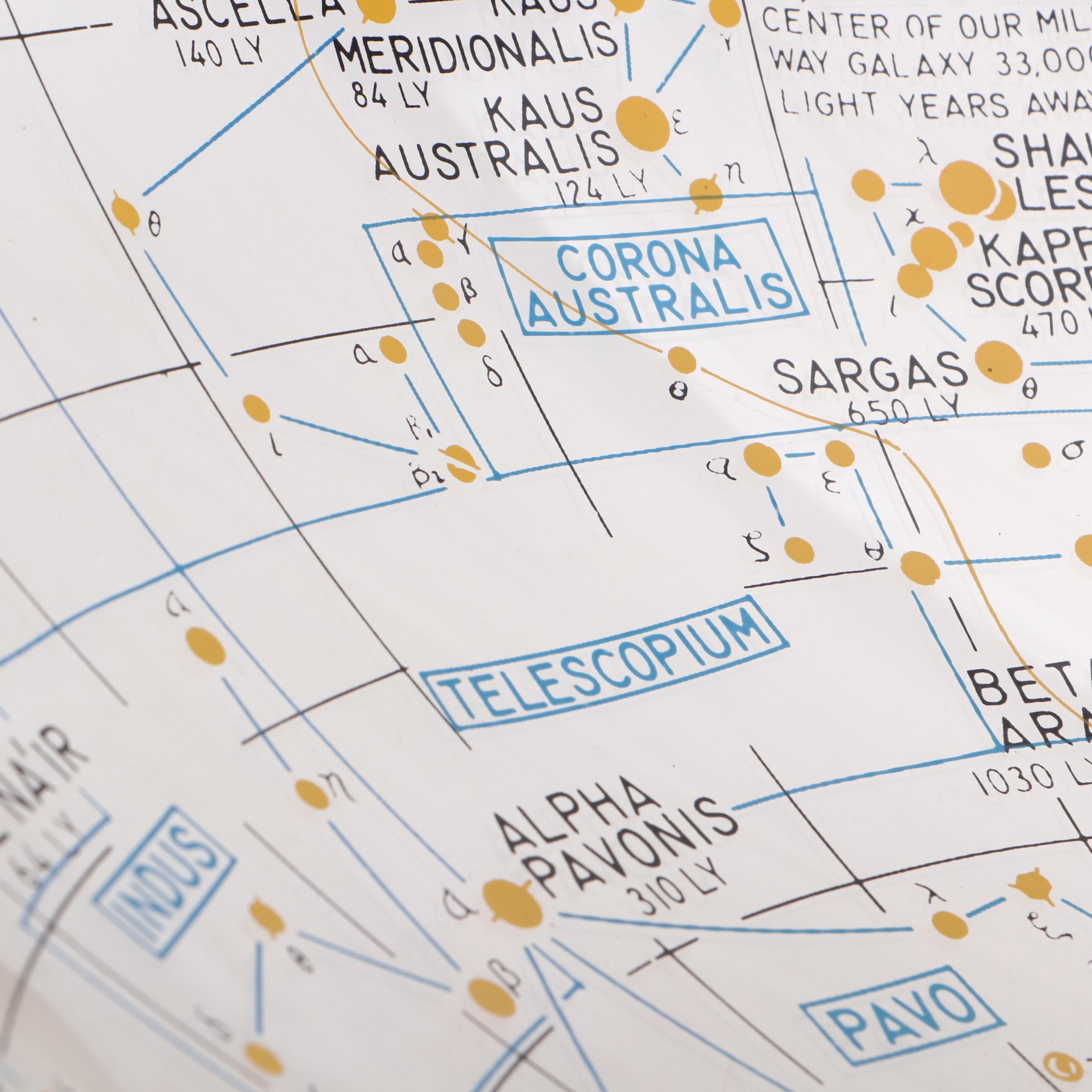 Robert Farquhar Transparent Plexiglass Celestial and Terrestrial Globe, 1978
