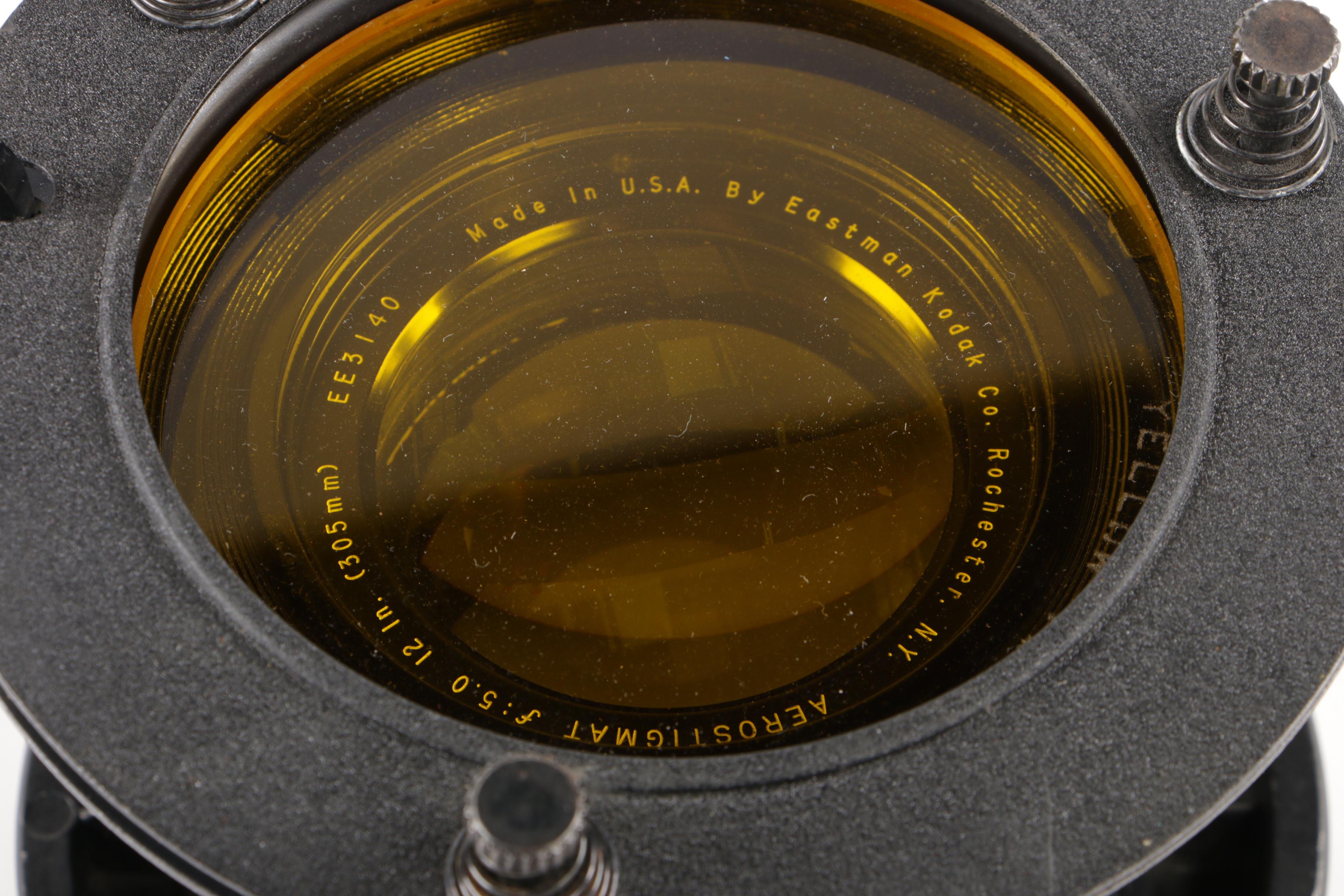Eastman Kodak Co. Aerostigmat 12" 305mm Camera Mounting Lens, Mid-20th Century