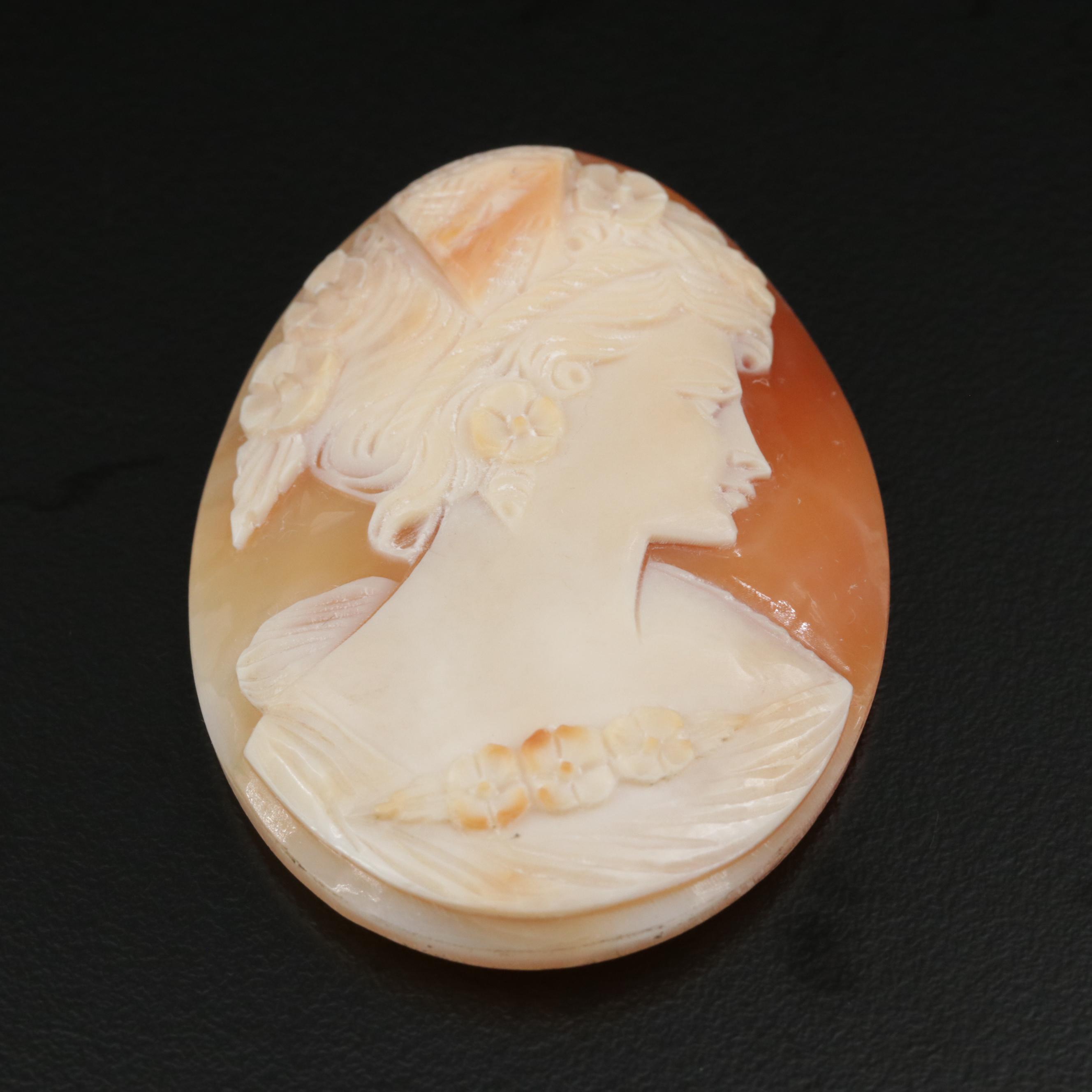 Loose Carved Helmet Shell Cameo