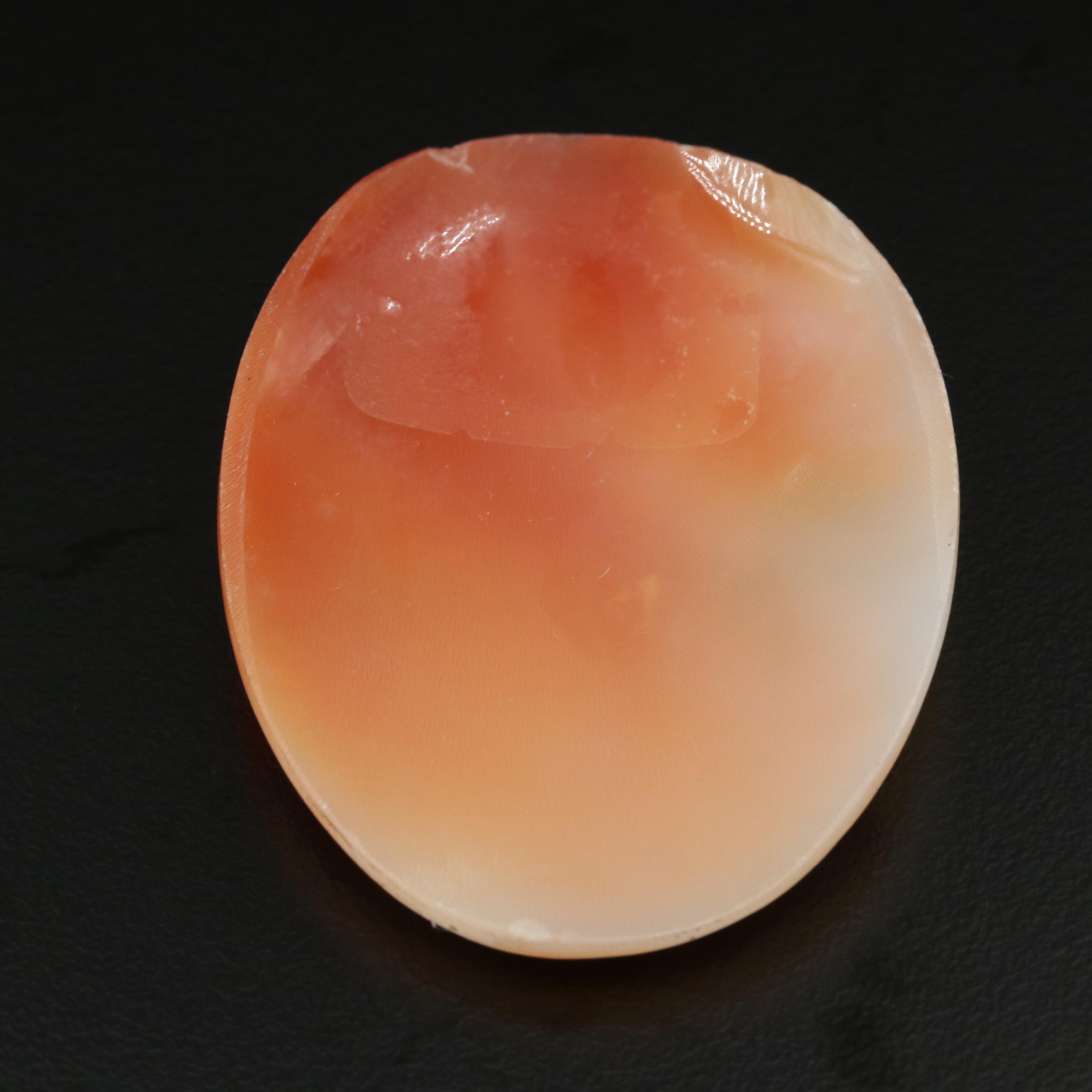 Loose Carved Helmet Shell Cameo