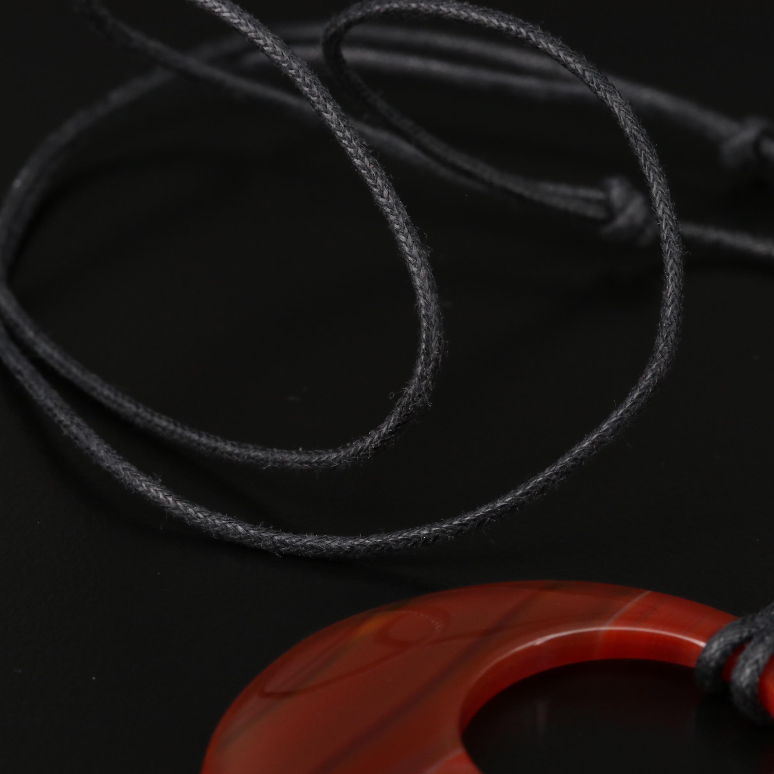 Agate Hoop Pendant Necklace