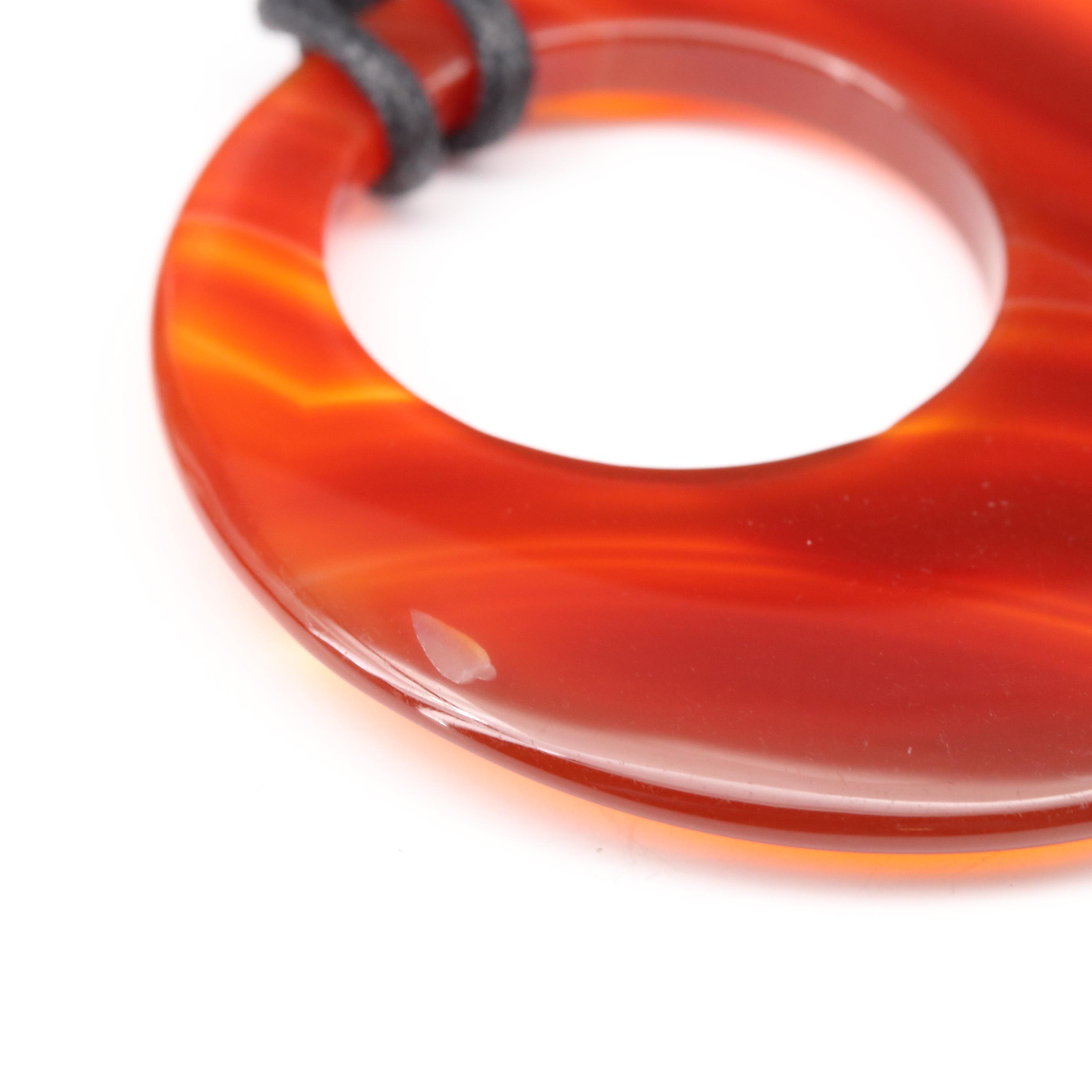 Agate Hoop Pendant Necklace