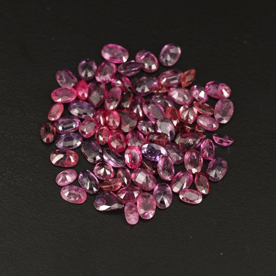 Loose 35.21 CTW Gemstone Selection Lot Features Garnet, Ruby and Tourmaline