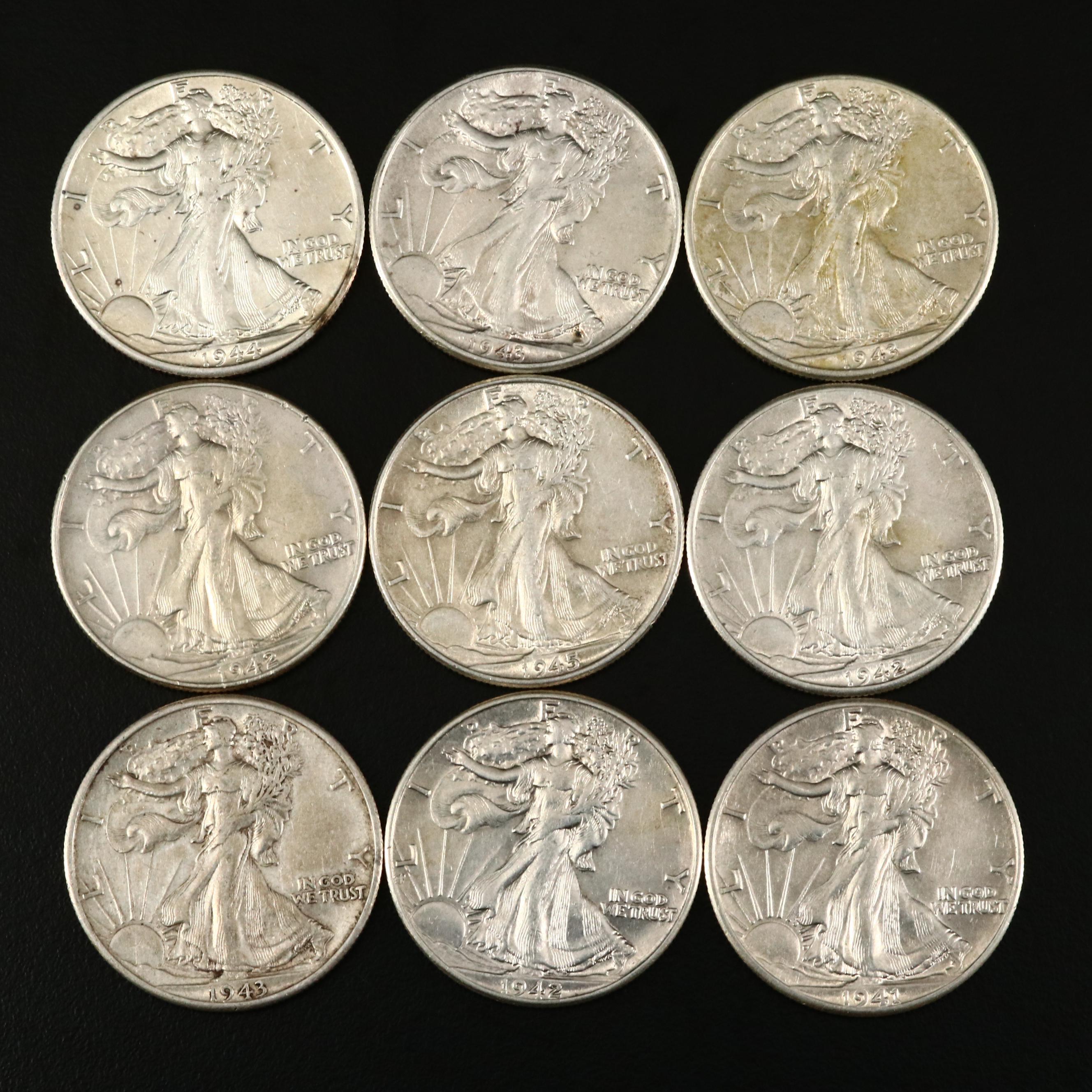 Roll of Twenty High Grade Walking Liberty Silver Half Dollars