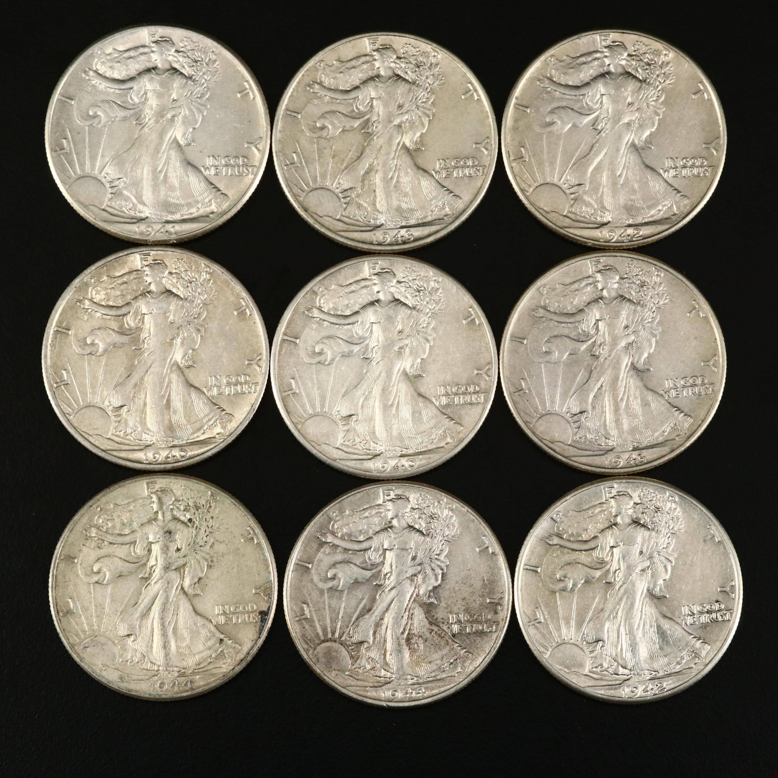 Roll of Twenty High Grade Walking Liberty Silver Half Dollars