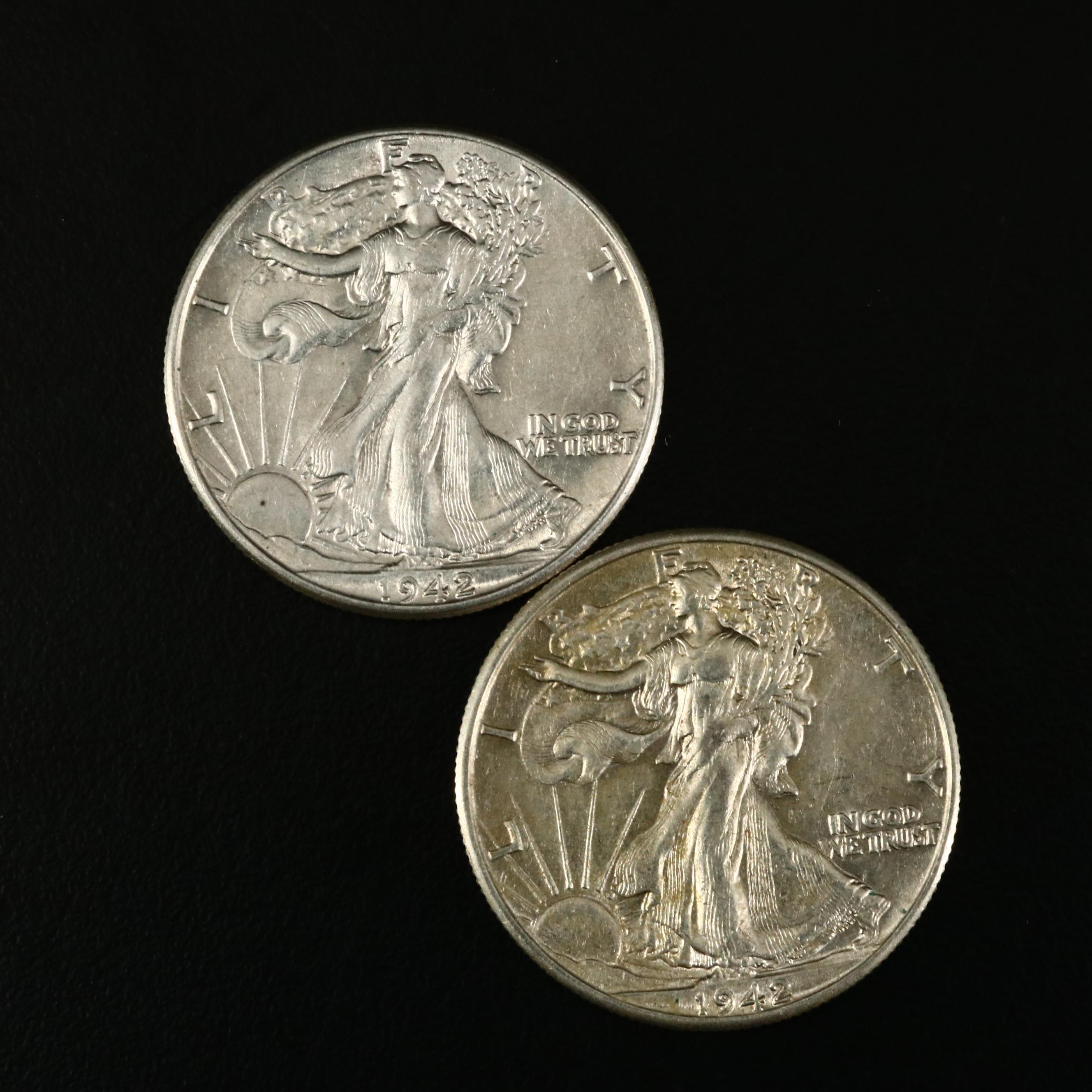 Roll of Twenty High Grade Walking Liberty Silver Half Dollars