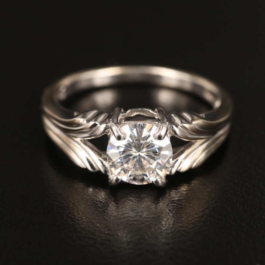 14K White Gold Moissanite Ring