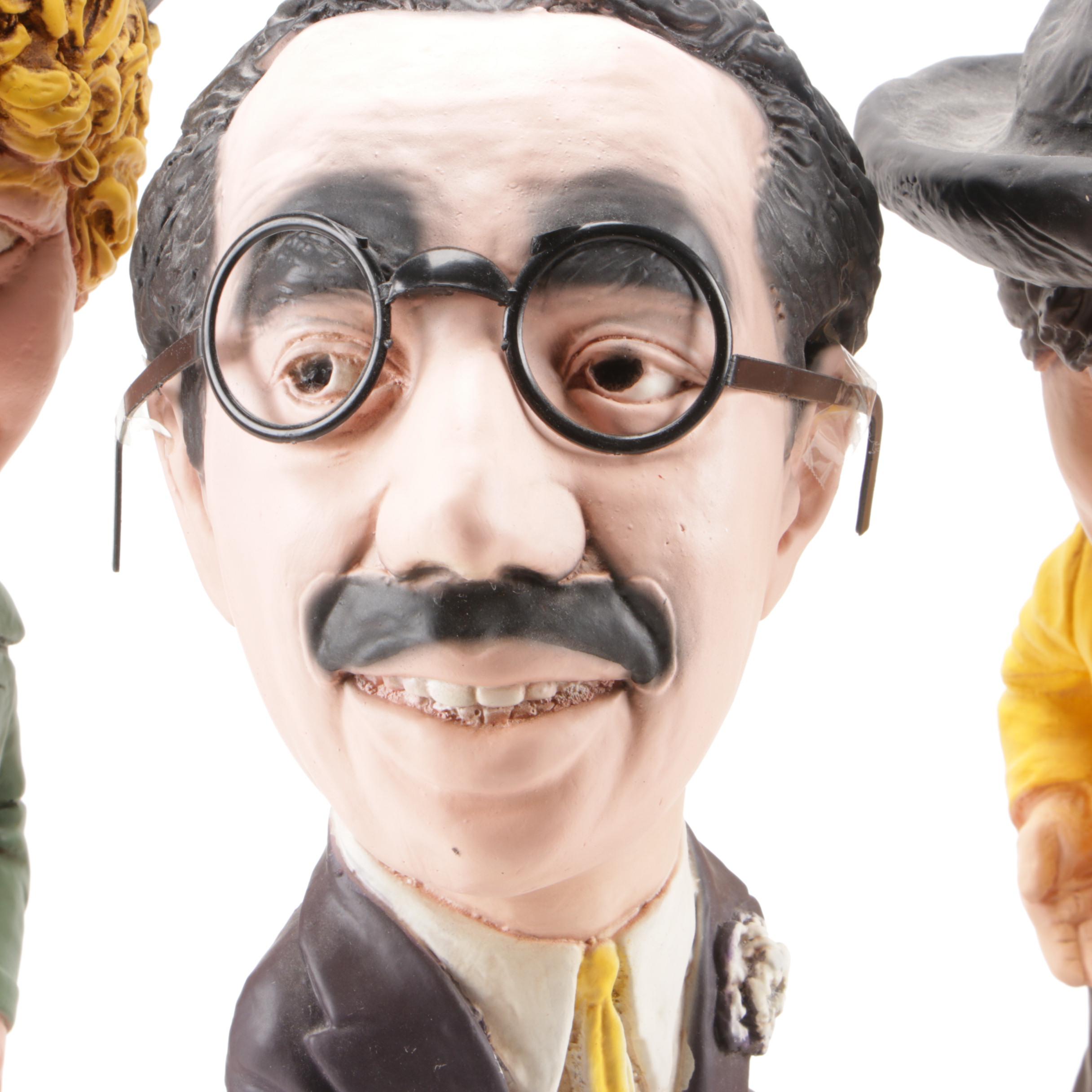 Cast Plaster Marx Brothers Figurines with Murray Hill Radio Broadcast Record Set