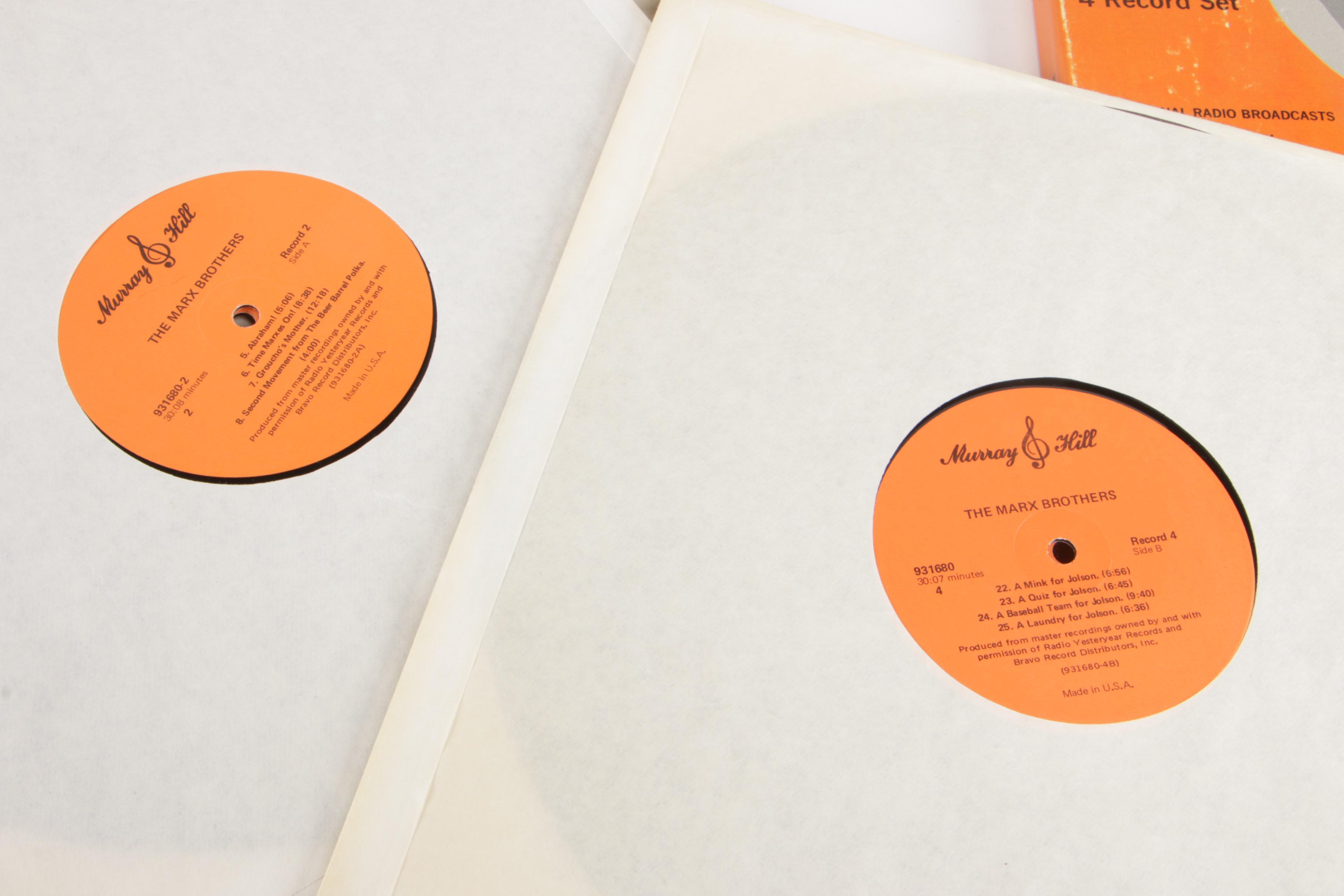 Cast Plaster Marx Brothers Figurines with Murray Hill Radio Broadcast Record Set