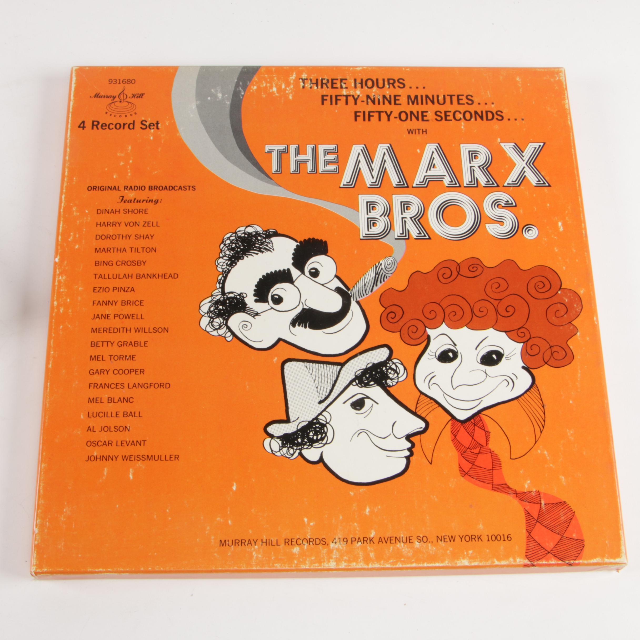 Cast Plaster Marx Brothers Figurines with Murray Hill Radio Broadcast Record Set