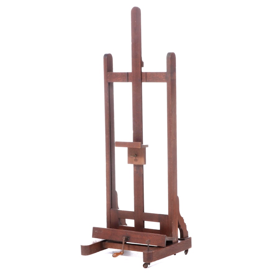 Sennelier of Paris Oak Adjustable Artist's Easel, Late 19th/Early 20th Century