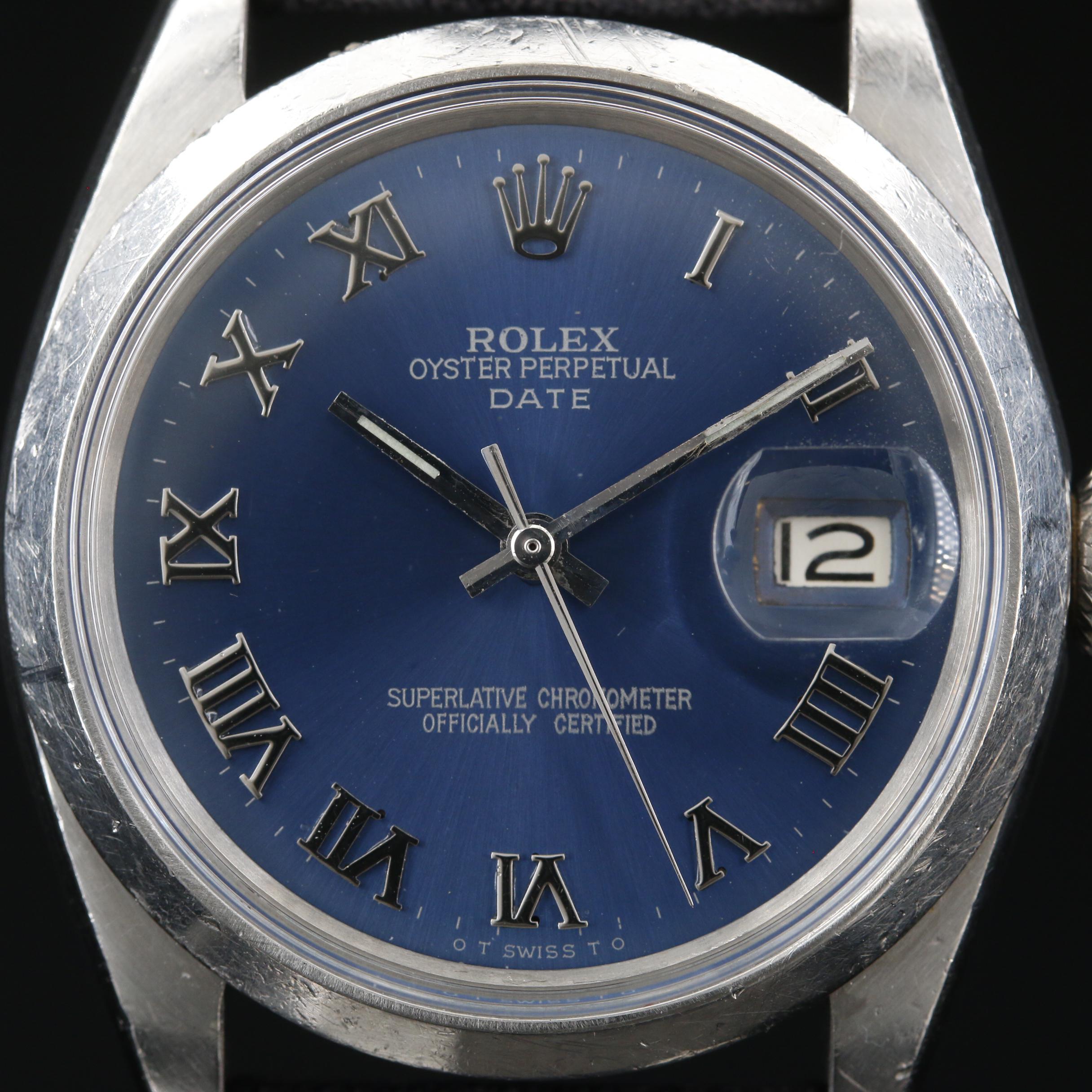 Rolex Date 34 mm Stainless Steel Automatic Watch, 1968