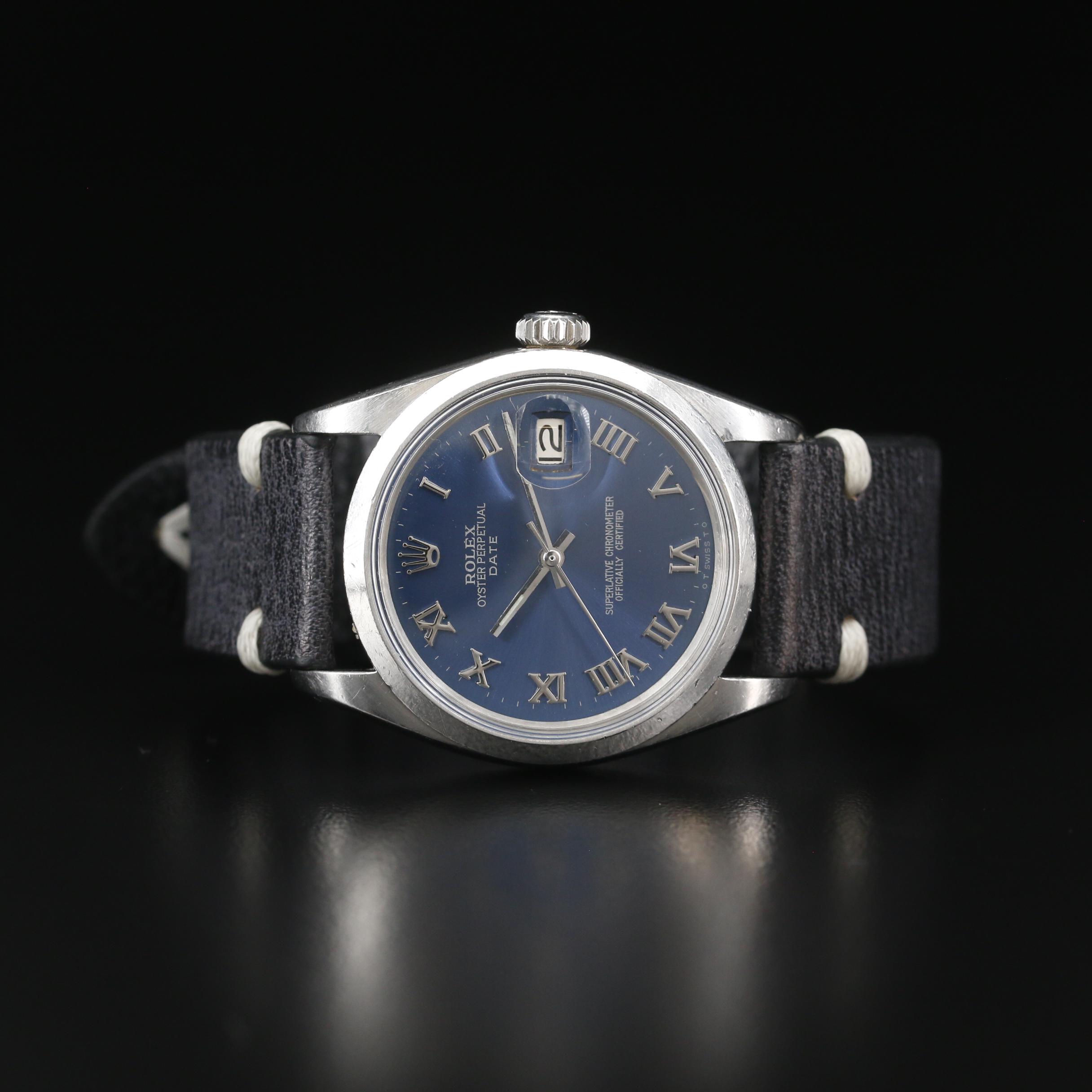 Rolex Date 34 mm Stainless Steel Automatic Watch, 1968