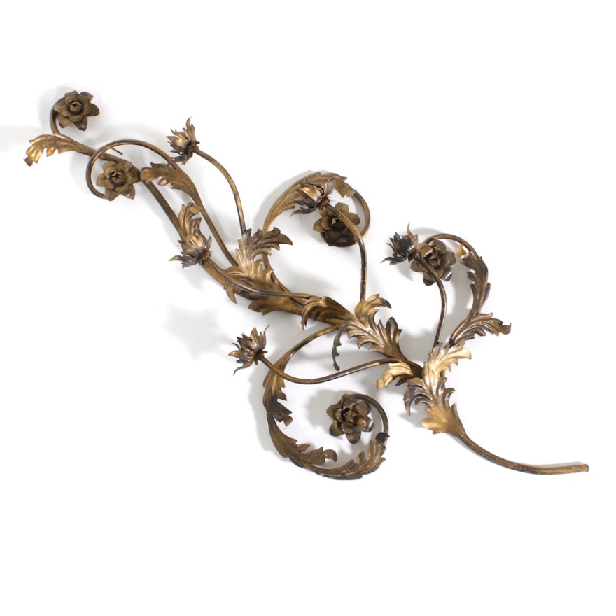 Baraque Style Metal Floral Wall Sculpture