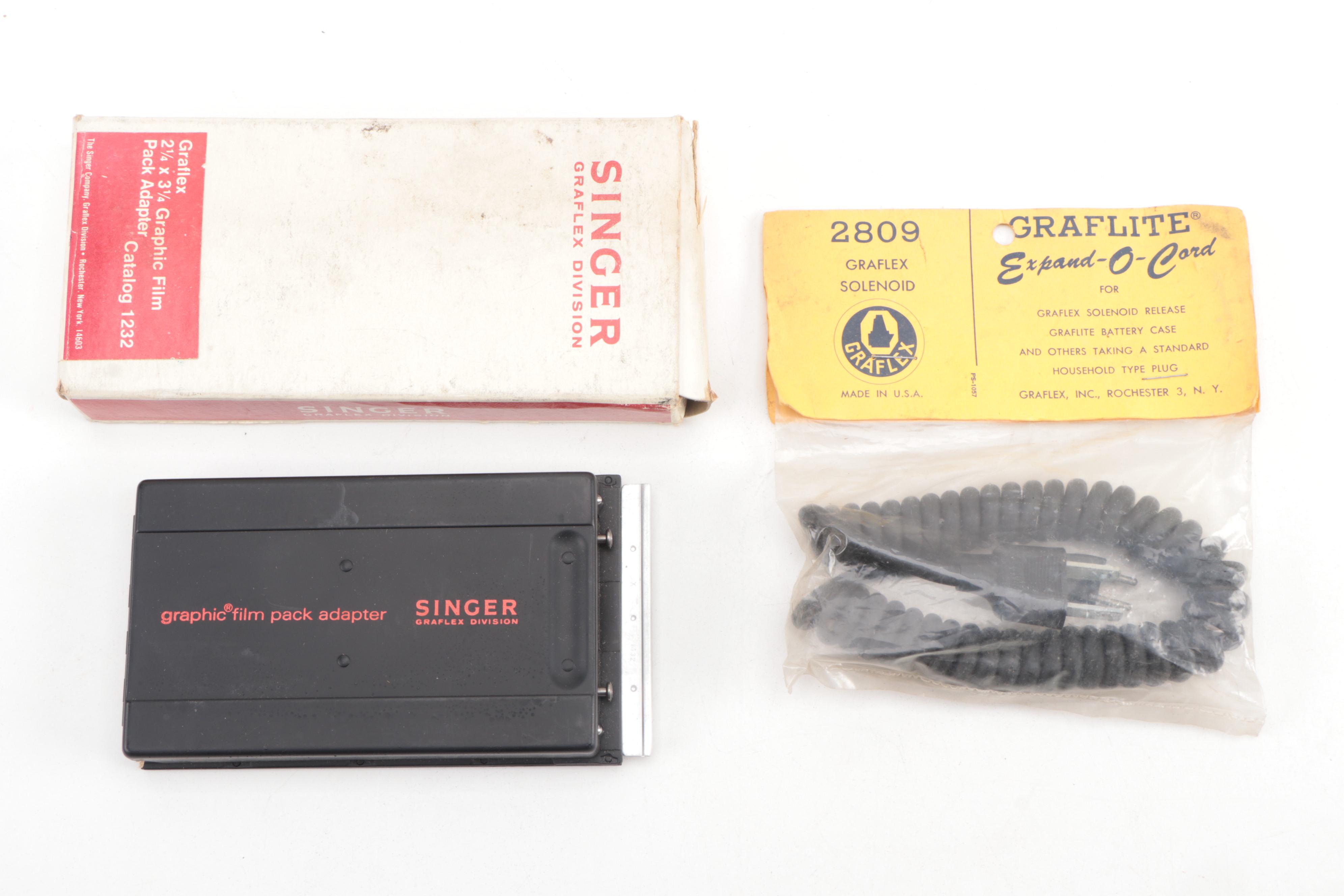 Graflex Camera Accessories Including Film Pack Adapters and Film Holders