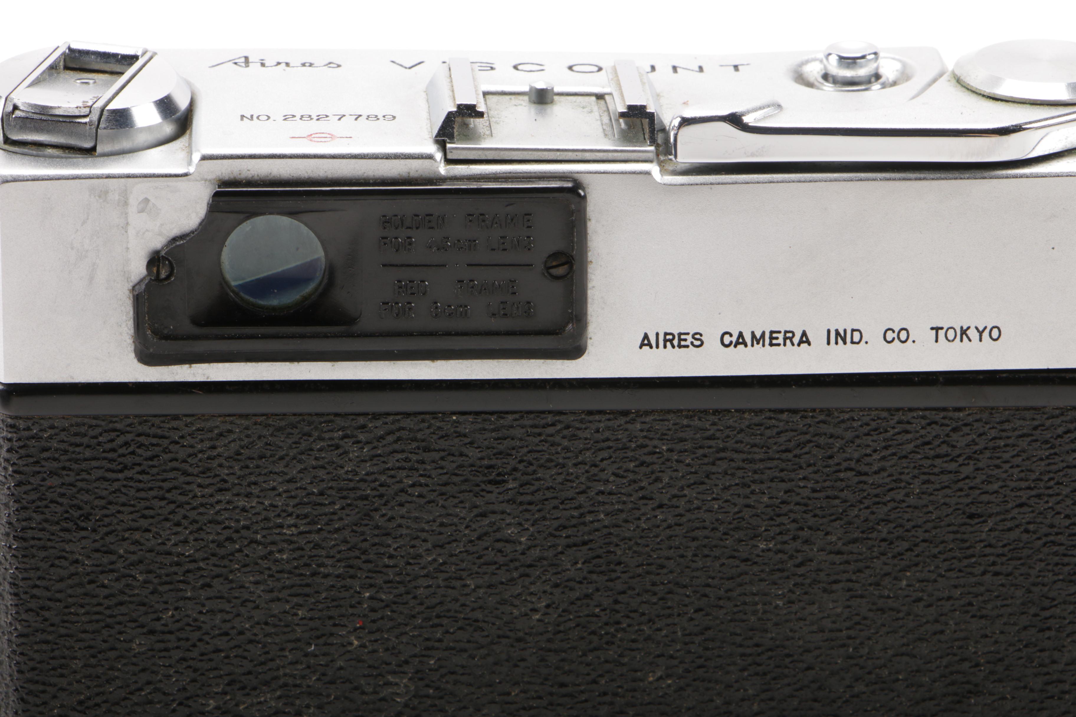 Aires Viscount Rangefinder Camera and Ricoh Auto 35 Camera, Vintage