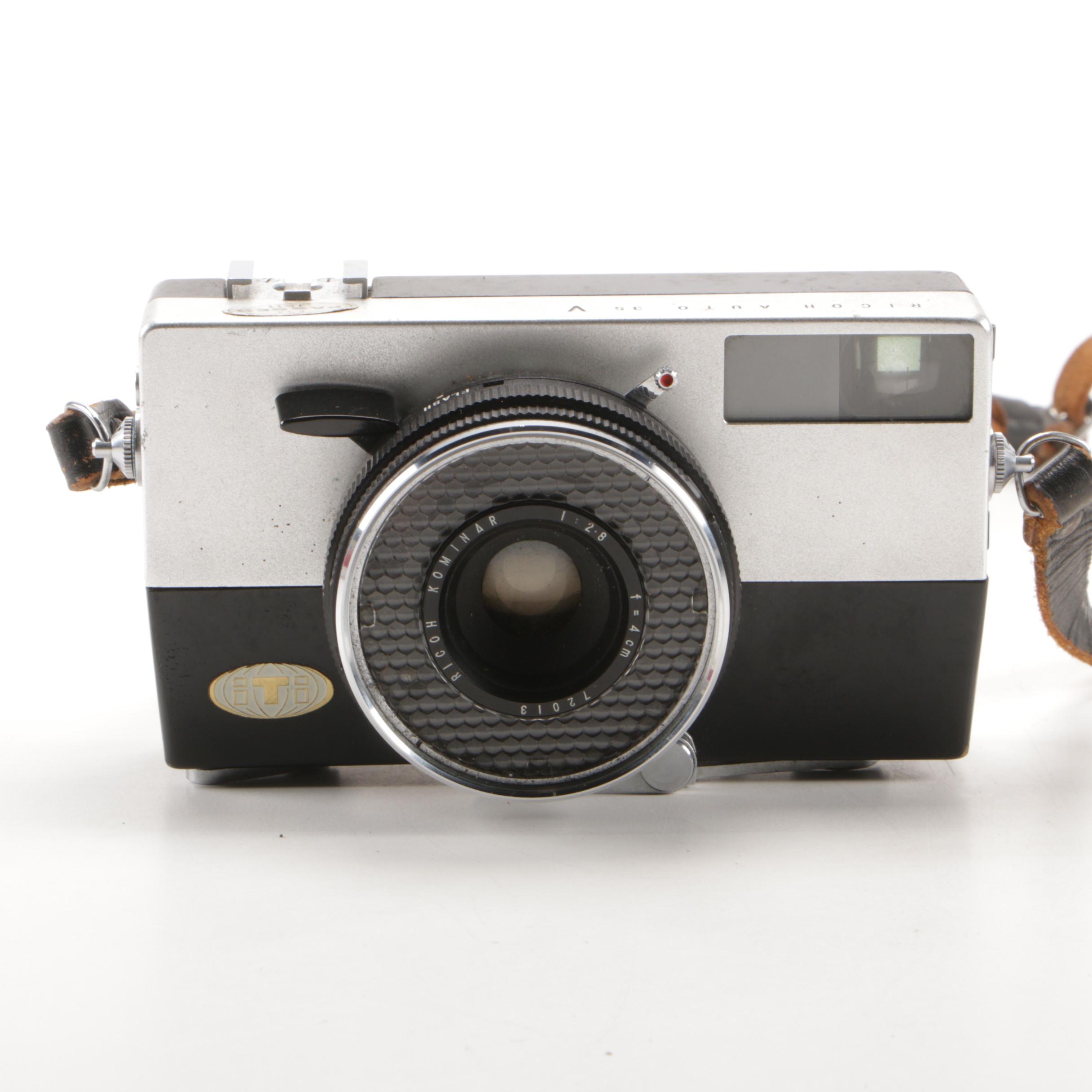 Aires Viscount Rangefinder Camera and Ricoh Auto 35 Camera, Vintage