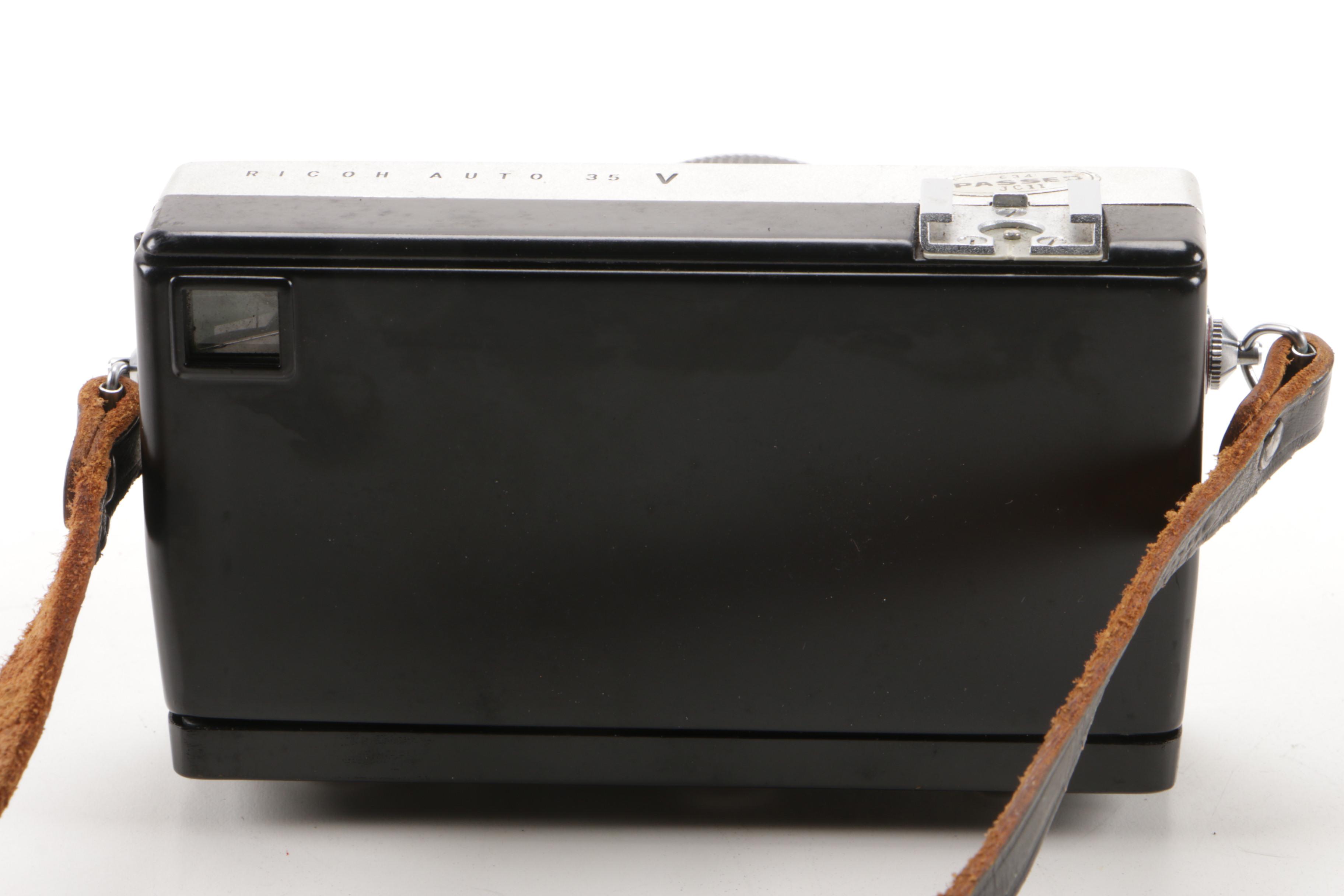 Aires Viscount Rangefinder Camera and Ricoh Auto 35 Camera, Vintage