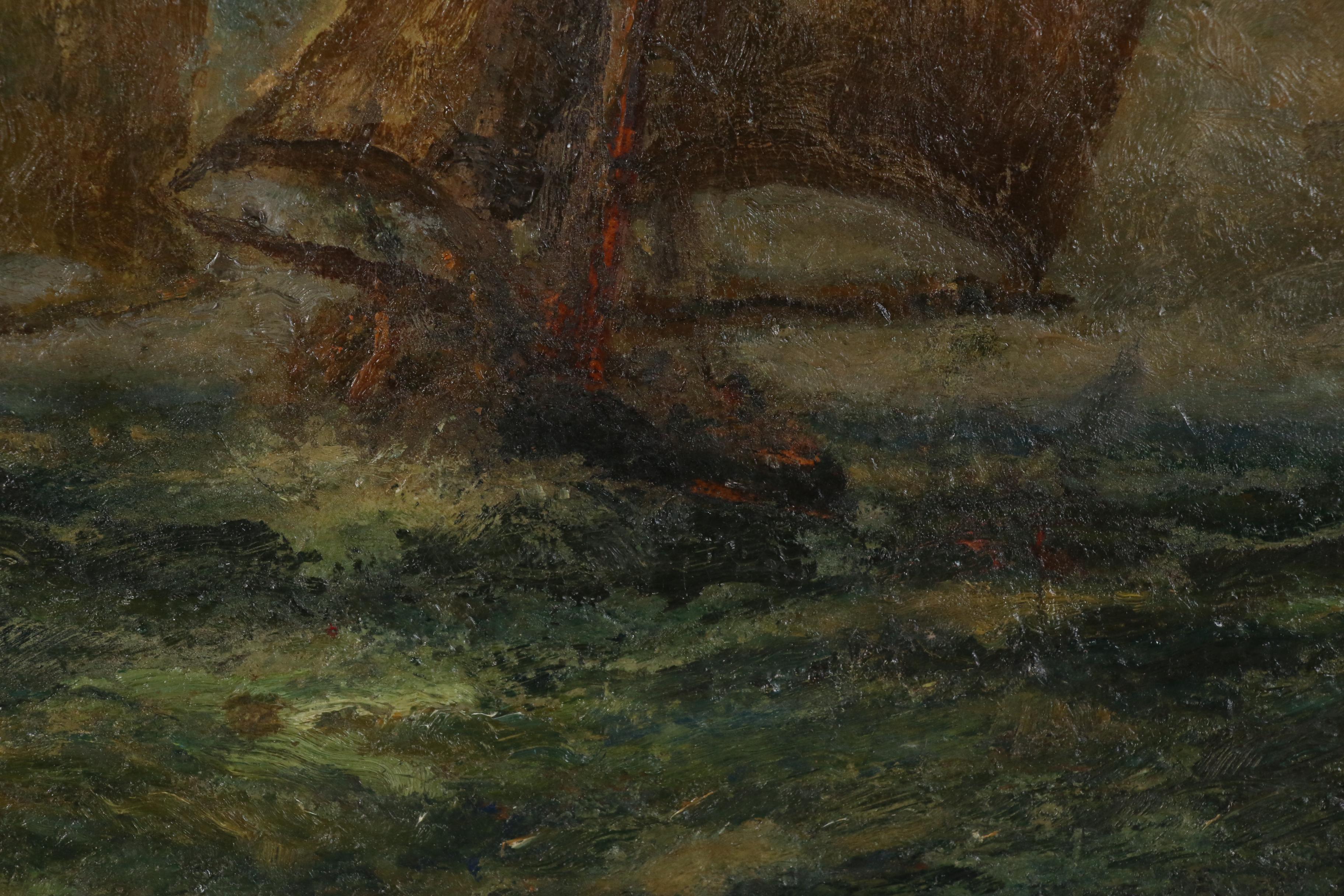 Archibald P. Wigle Maritime Oil Painting, Early 20th Century