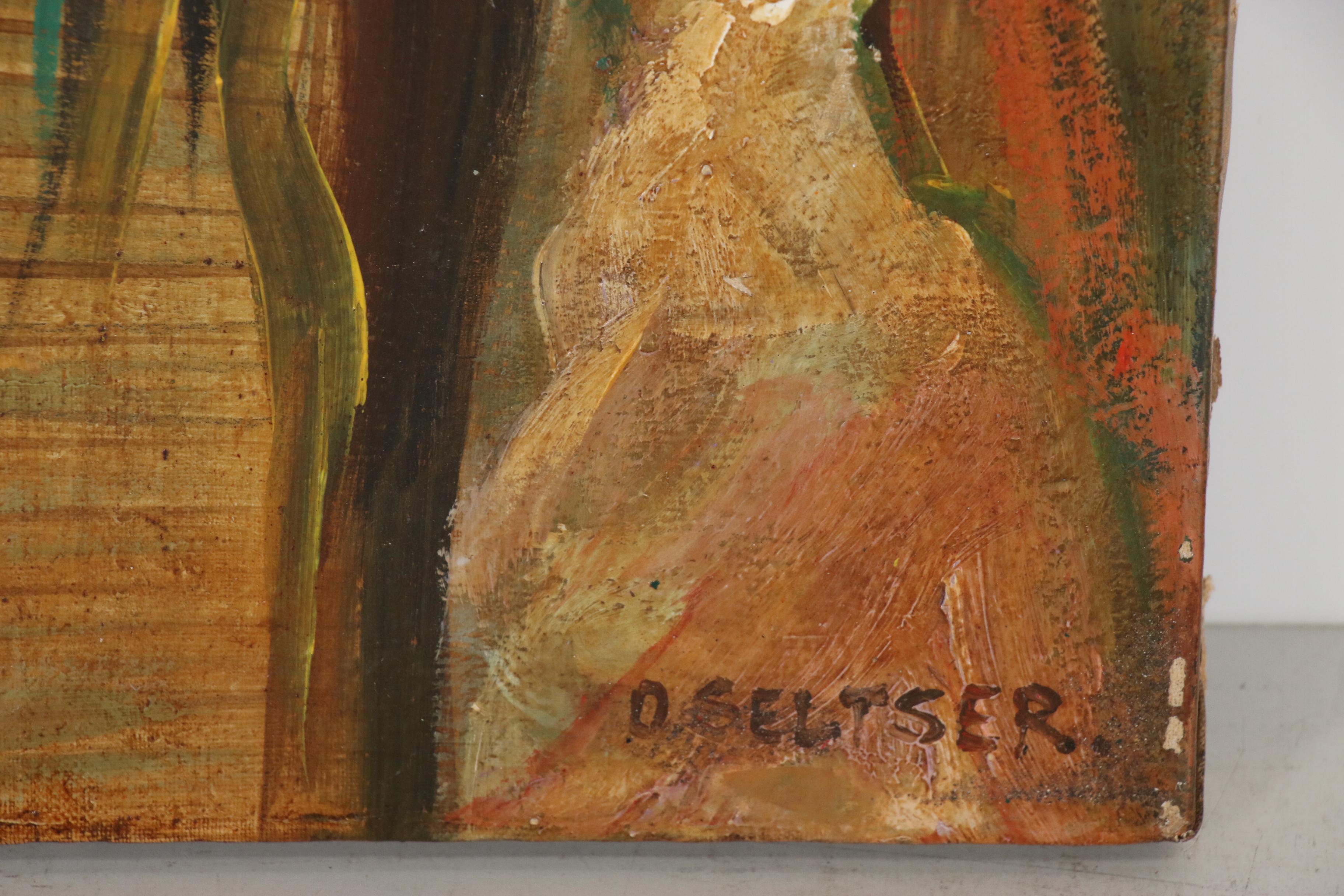 Oil Portrait of Native American in the Style of Olaf C. Seltzer