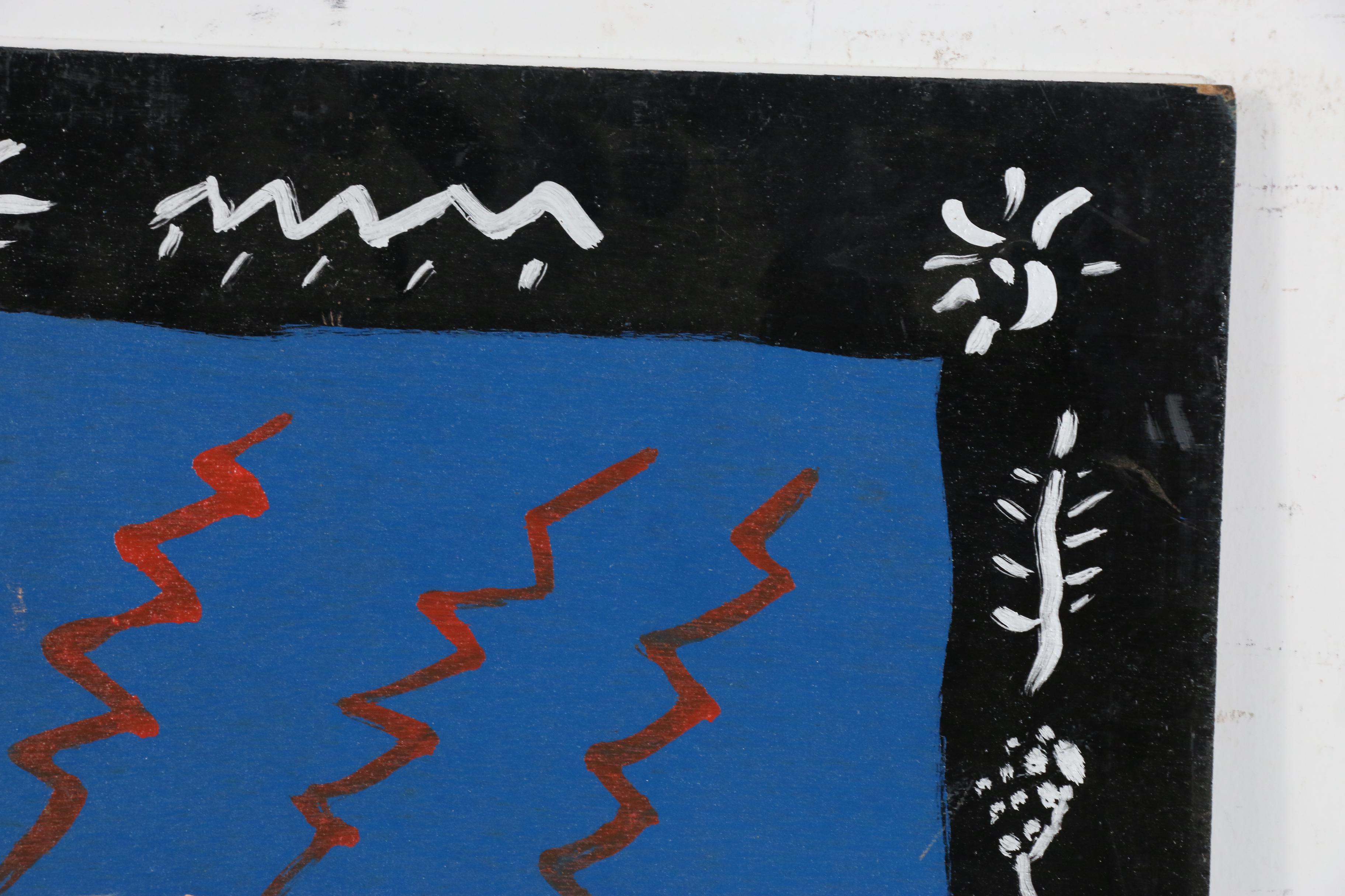 AR Gately Folk Art Acrylic Painting "Uncle Sam and the Dragon"