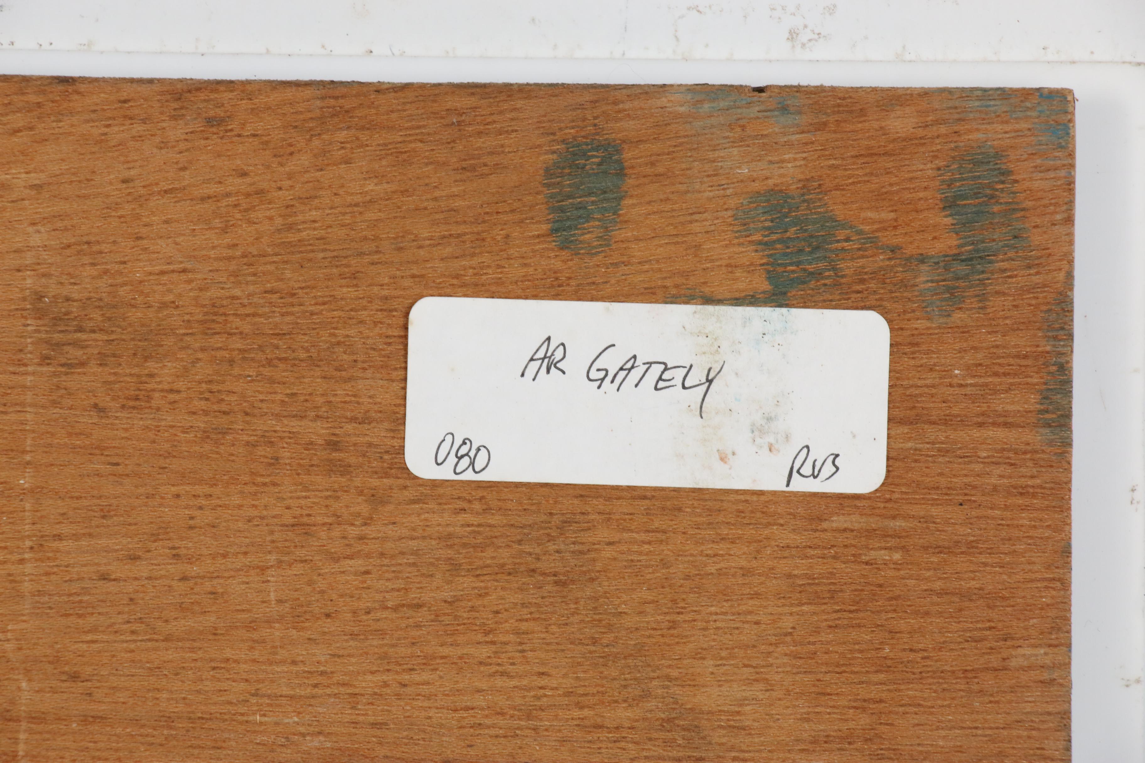 AR Gately Folk Art Acrylic Painting "Uncle Sam and the Dragon"