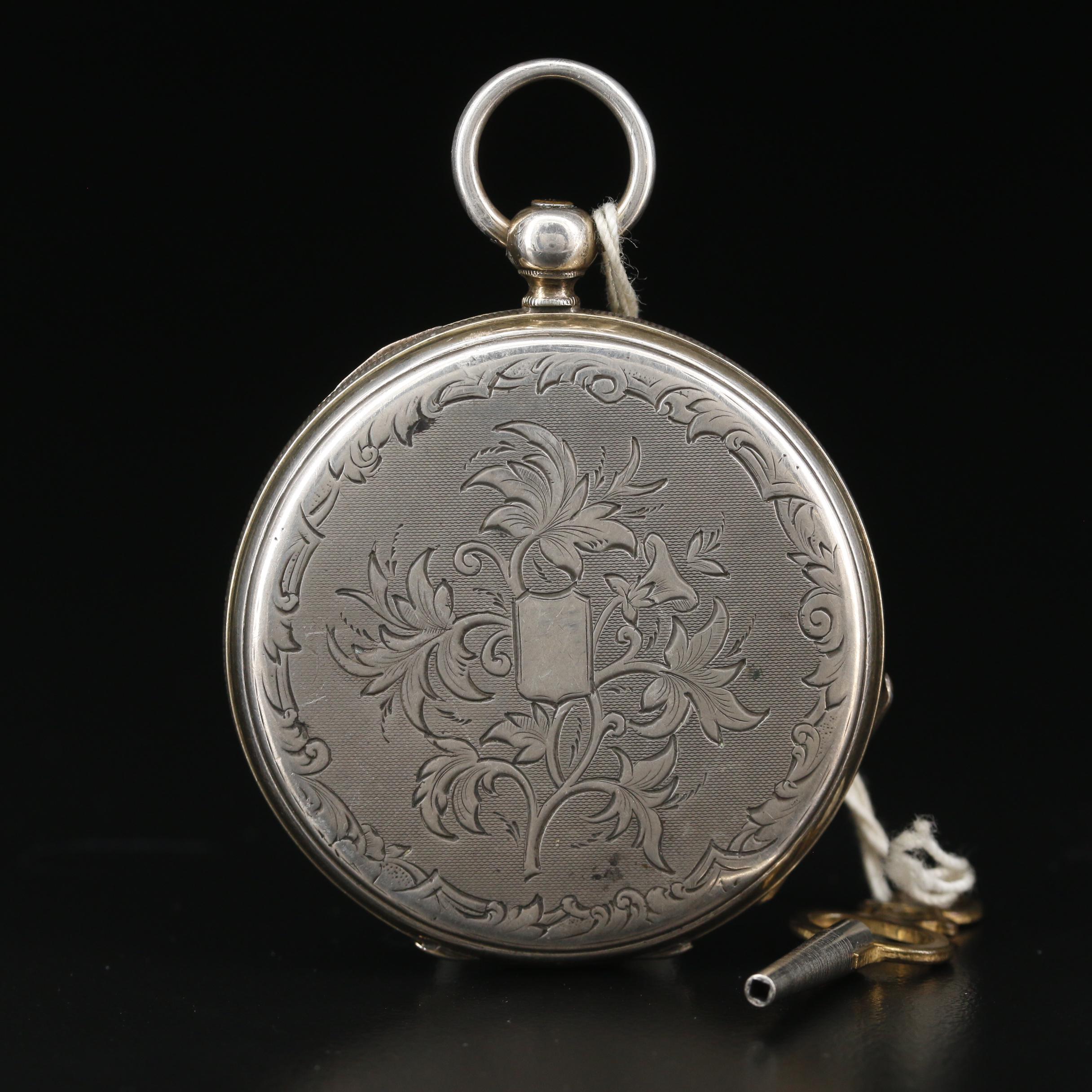 Bordier 800 Silver Pocket Watch and Tiffany & Co. Sterling Silver Letter Holder