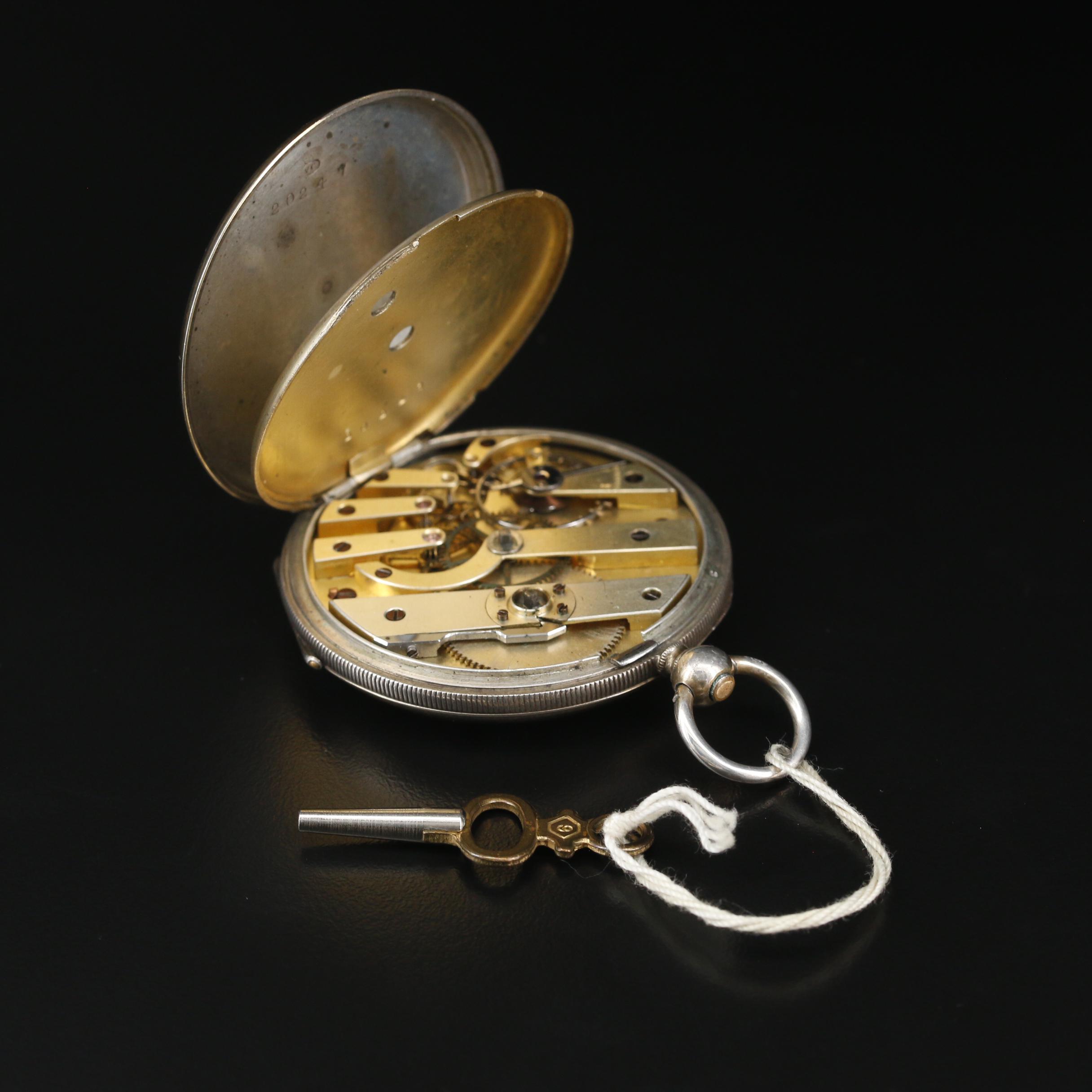 Bordier 800 Silver Pocket Watch and Tiffany & Co. Sterling Silver Letter Holder