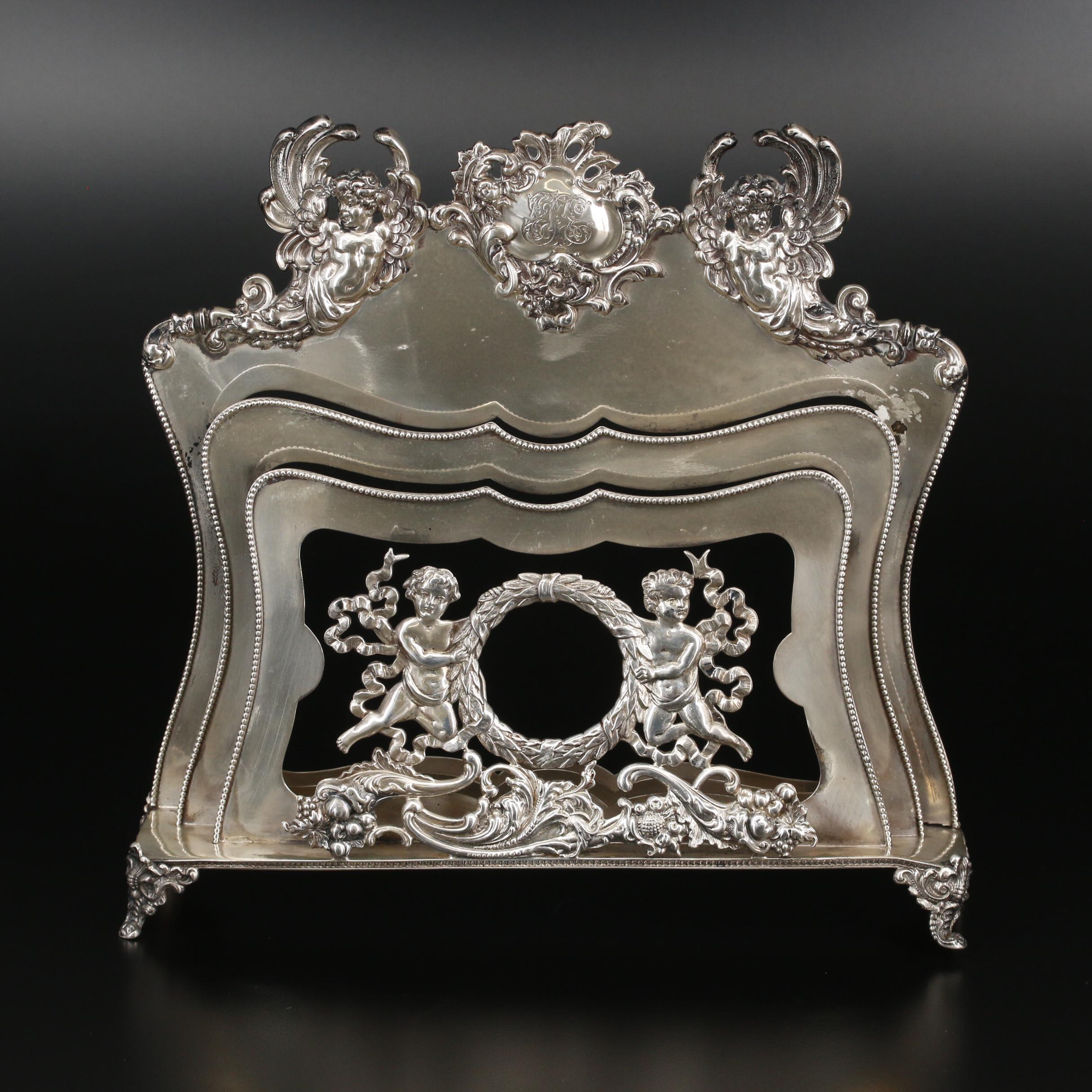 Bordier 800 Silver Pocket Watch and Tiffany & Co. Sterling Silver Letter Holder