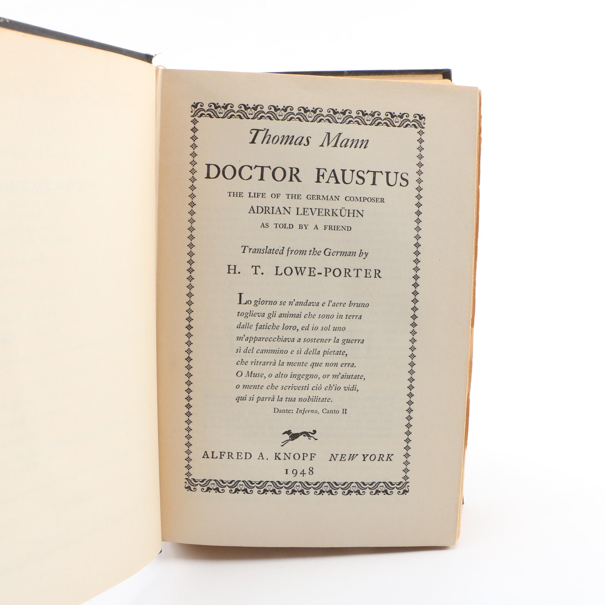 Thomas Mann First American Edition, First Printing "Dr. Faustus" and More