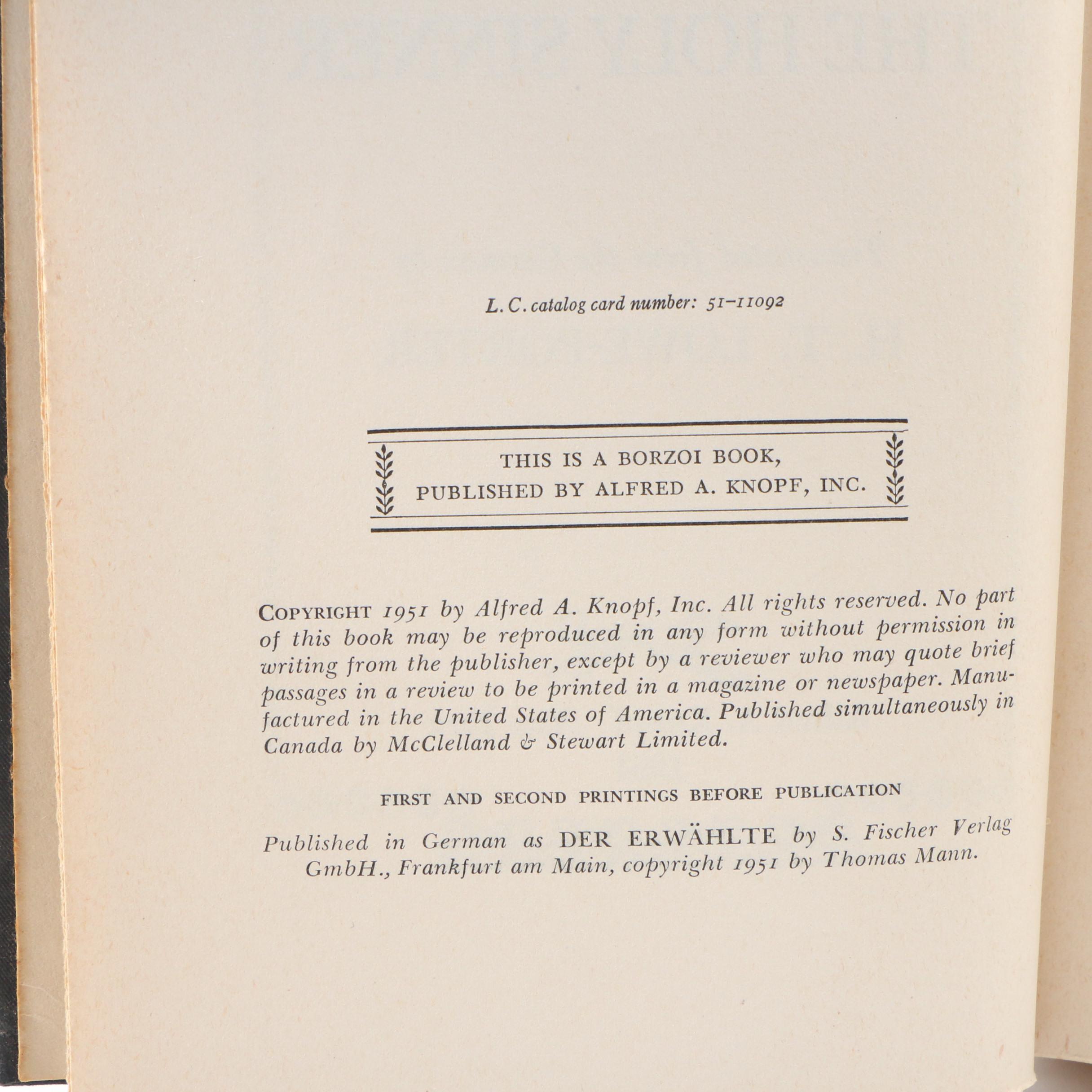 Thomas Mann First American Edition, First Printing "Dr. Faustus" and More