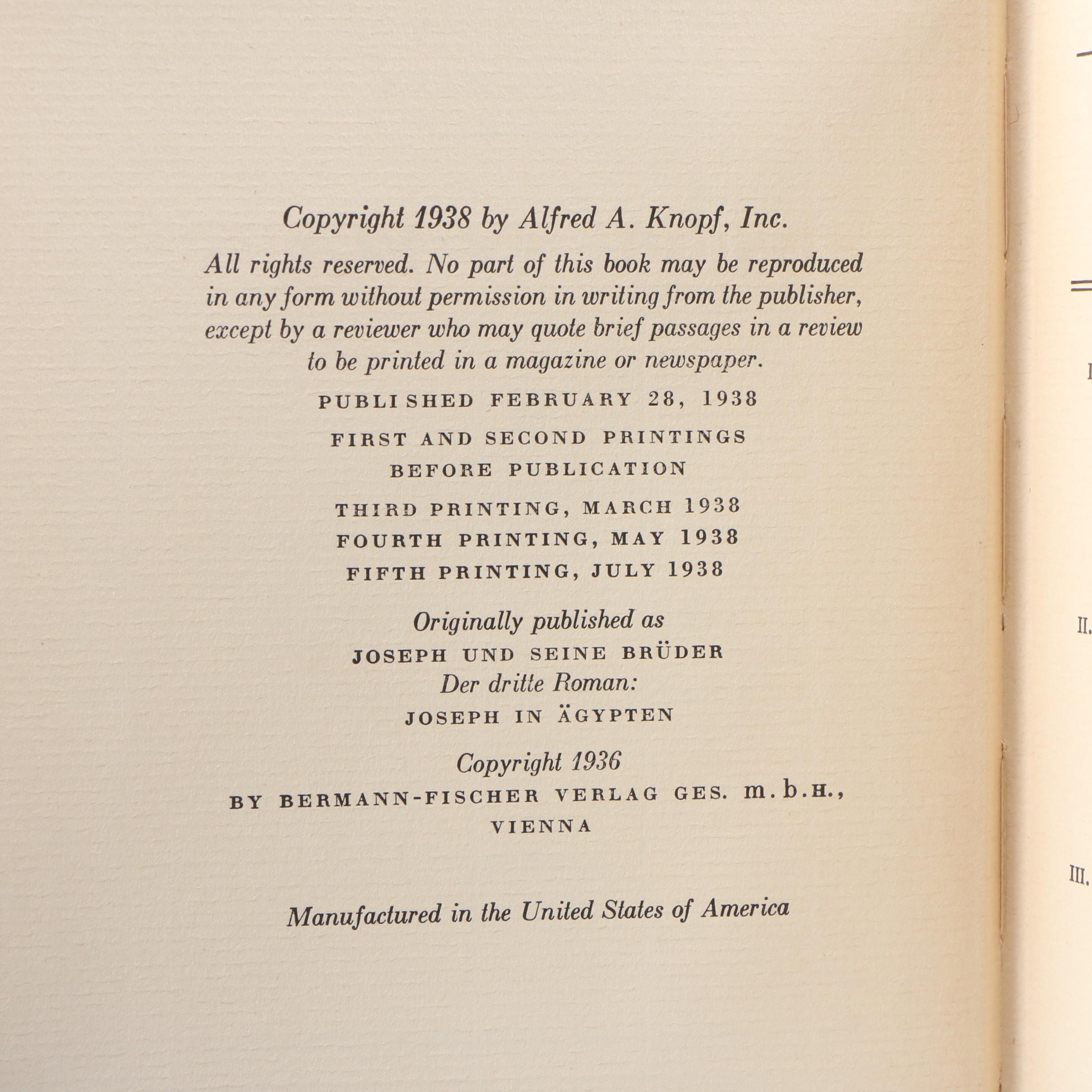 Thomas Mann First American Edition, First Printing "Dr. Faustus" and More