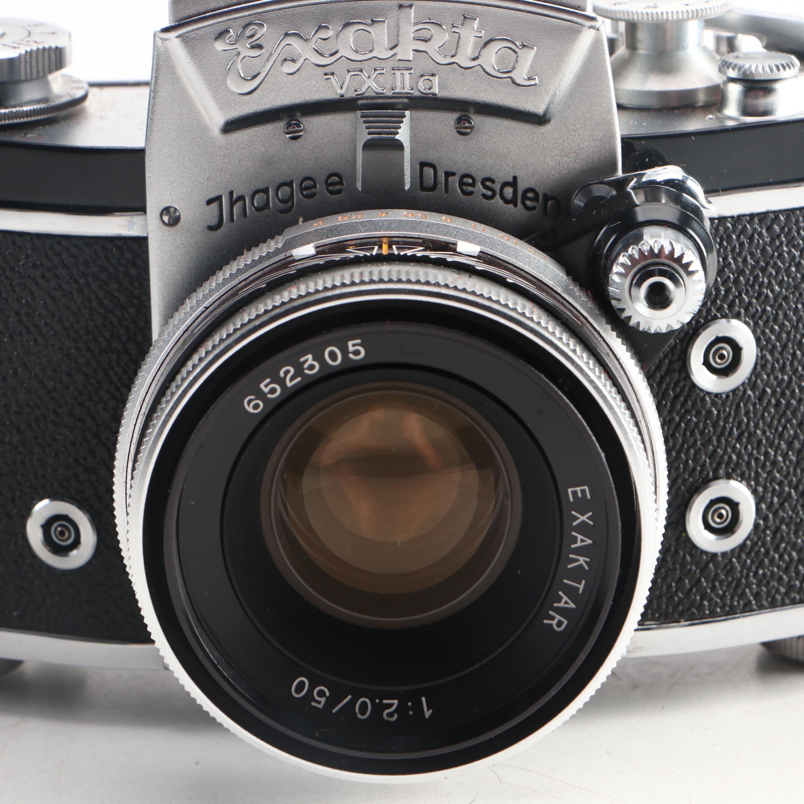 Ihagee Exakta VX IIa SLR 35mm Camera, Carrying Case, and Box, 1957-1961