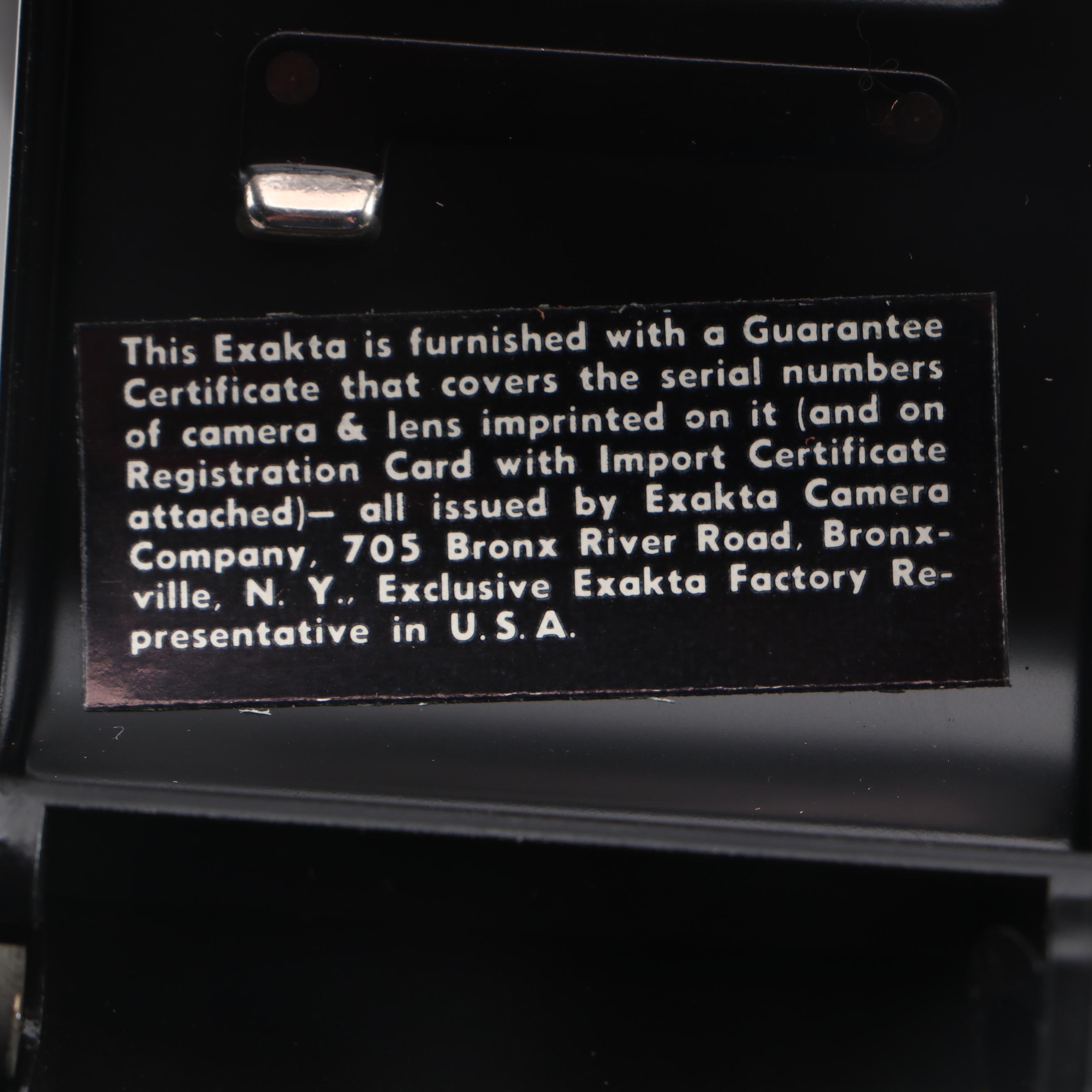 Ihagee Exakta VX IIa SLR 35mm Camera, Carrying Case, and Box, 1957-1961