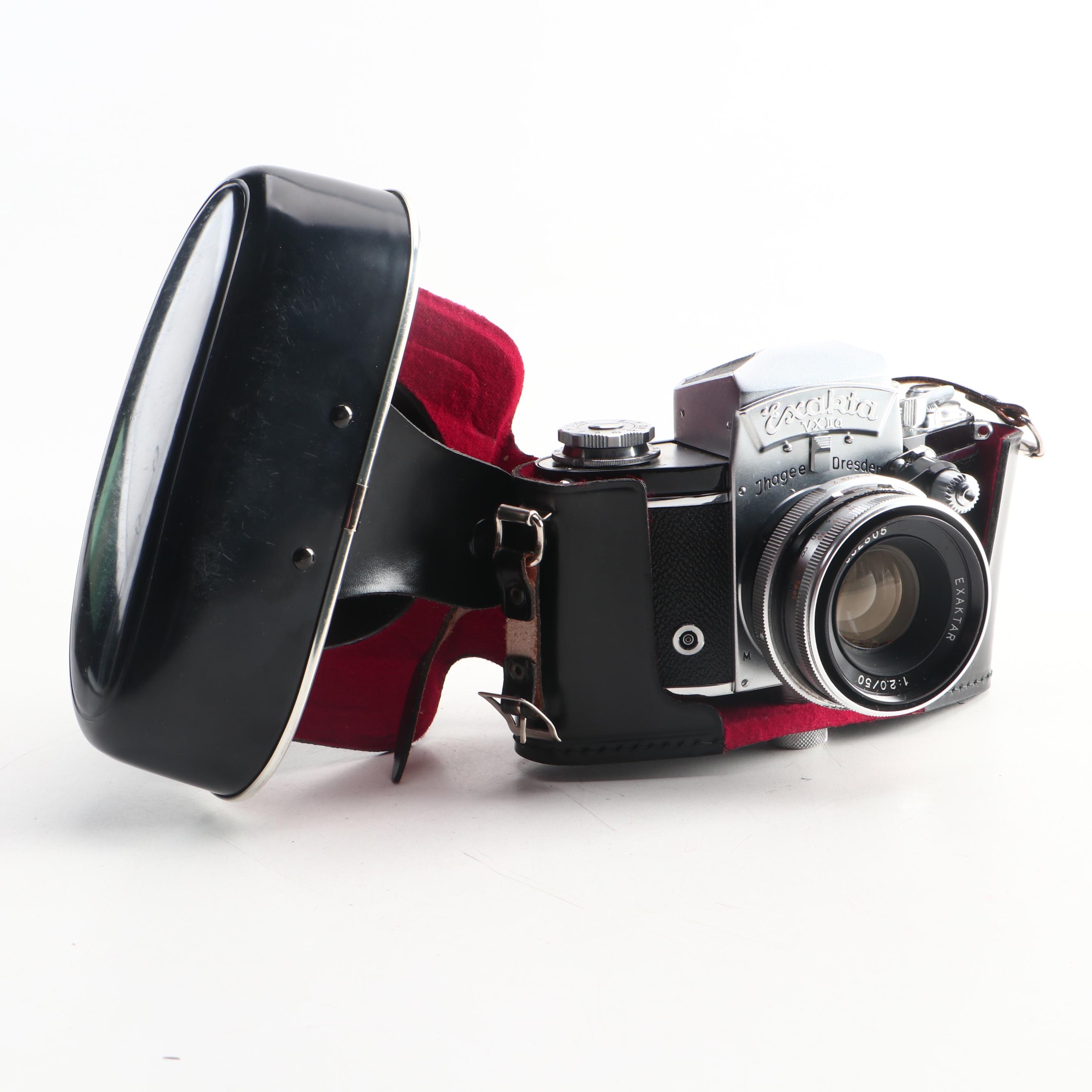 Ihagee Exakta VX IIa SLR 35mm Camera, Carrying Case, and Box, 1957-1961