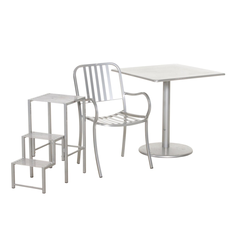 Emu for Smith & Hawken Bistro Table, Chair, and Plant Stand, Made in Italy