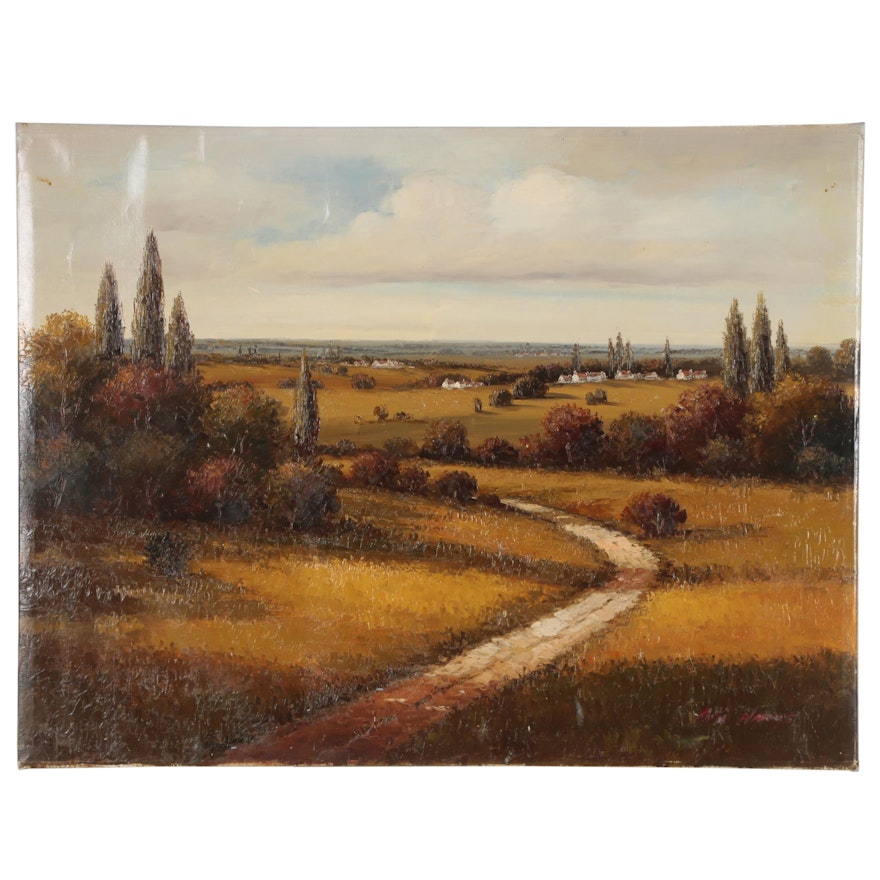 Ben Harris Oil Painting of European Landscape