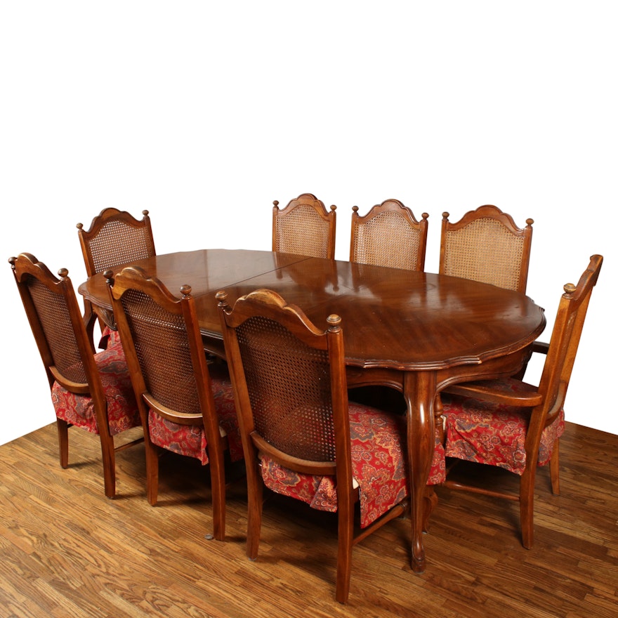 Drexel Heritage "Cabernet" Dining Table and Chairs, Late 20th Century