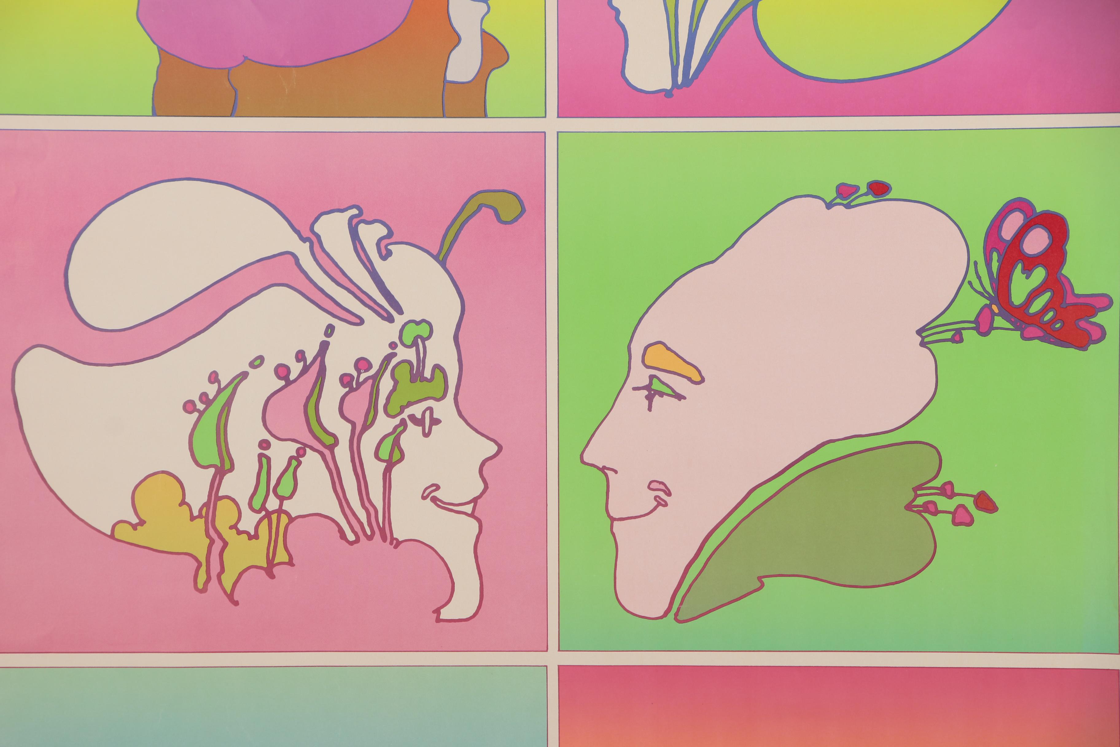 Lithograph after Peter Max "Happy People Don't Smoke Cigarettes"