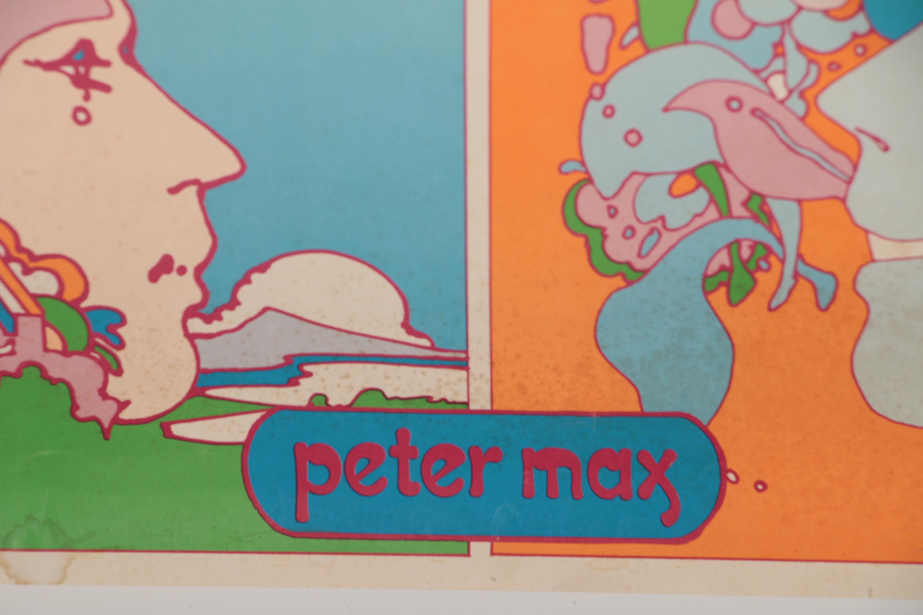 Lithograph after Peter Max "Happy People Don't Smoke Cigarettes"