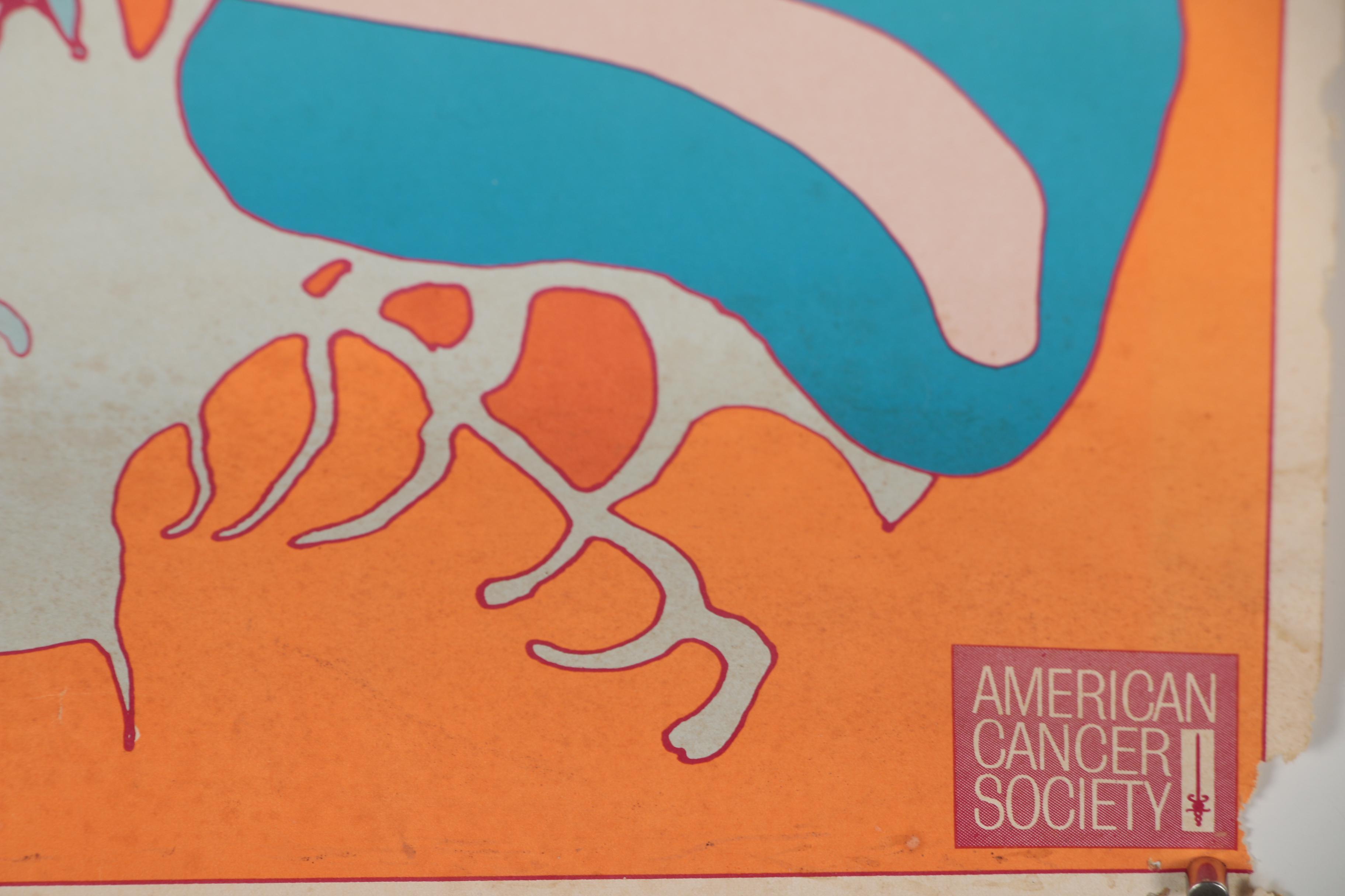 Lithograph after Peter Max "Happy People Don't Smoke Cigarettes"