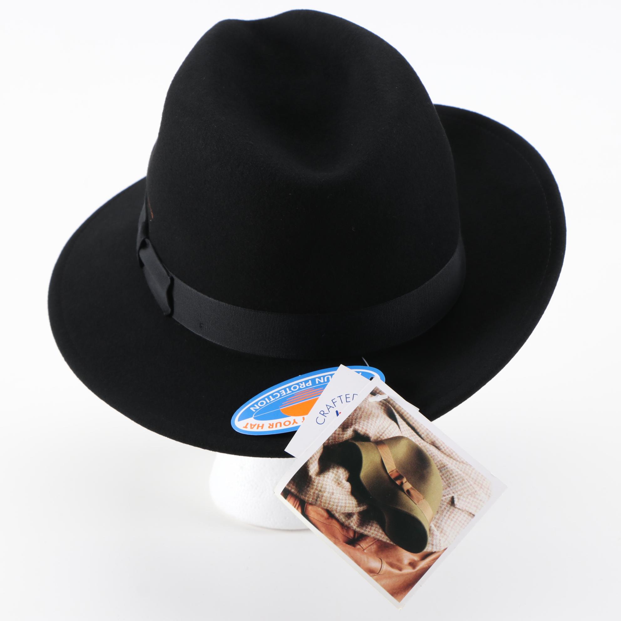 Men's Orvis Straw Panama Hat and Black Wool Fedoras