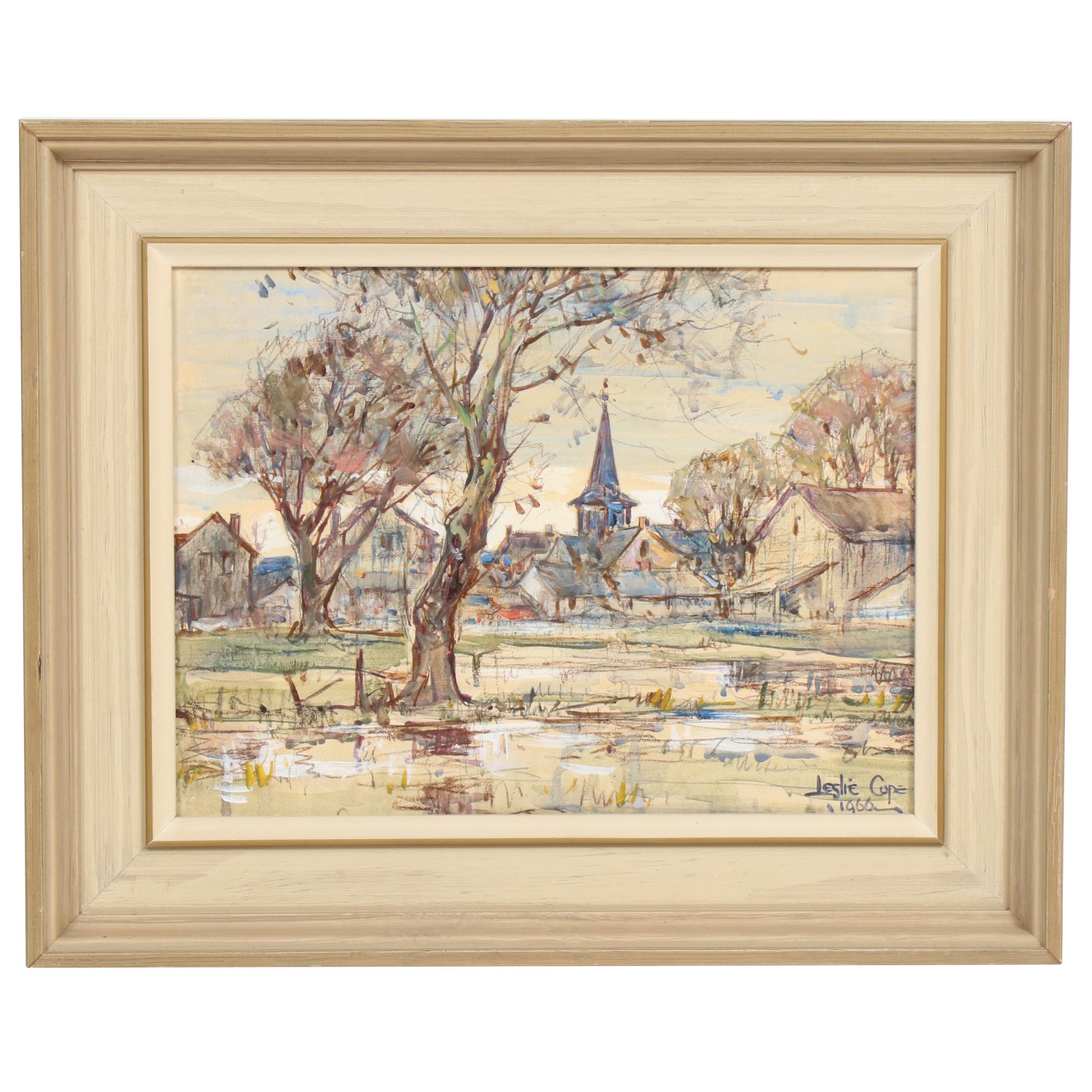 Leslie Cope Landscape Oil Painting, 1966