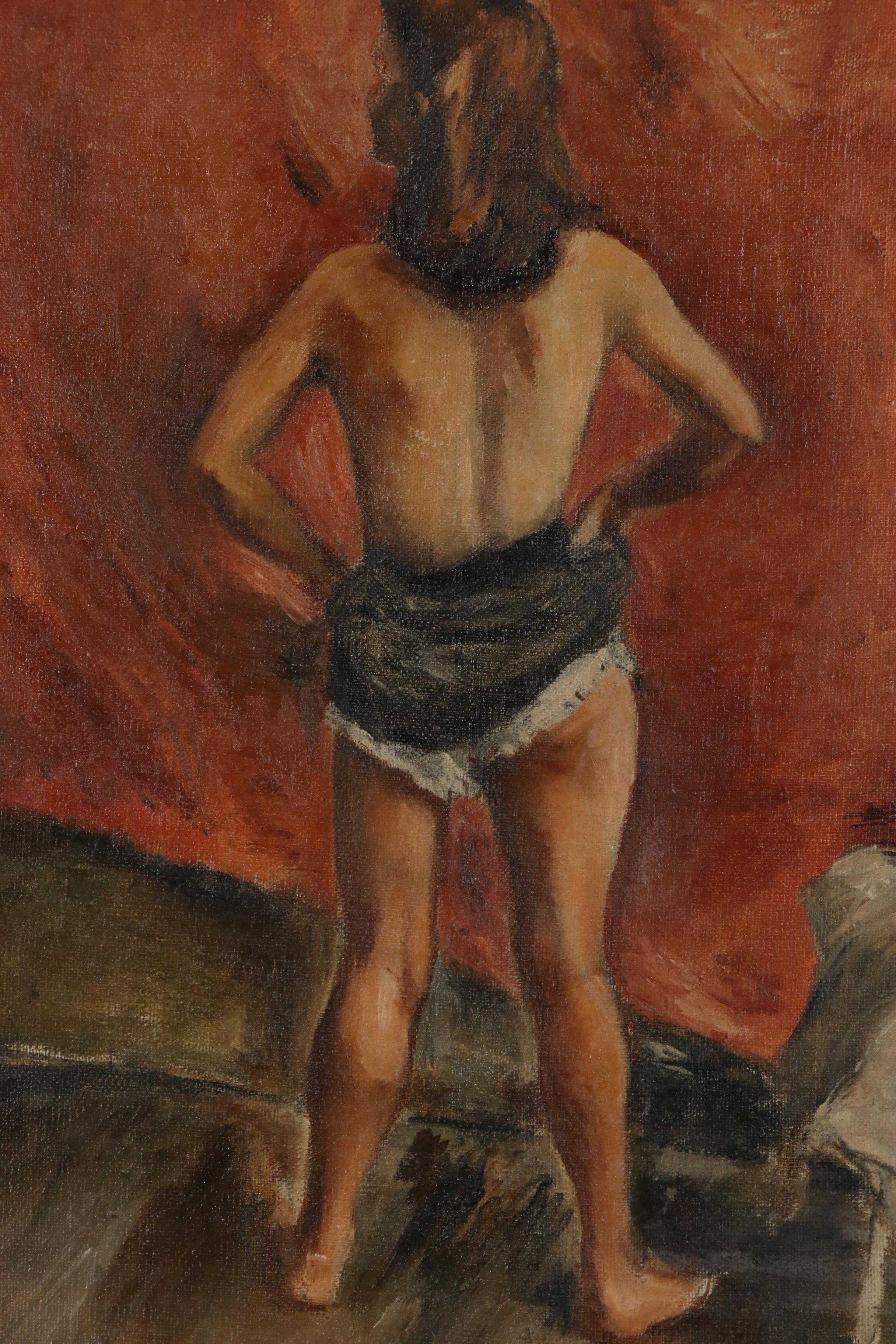 Figure Oil Painting of Standing Woman