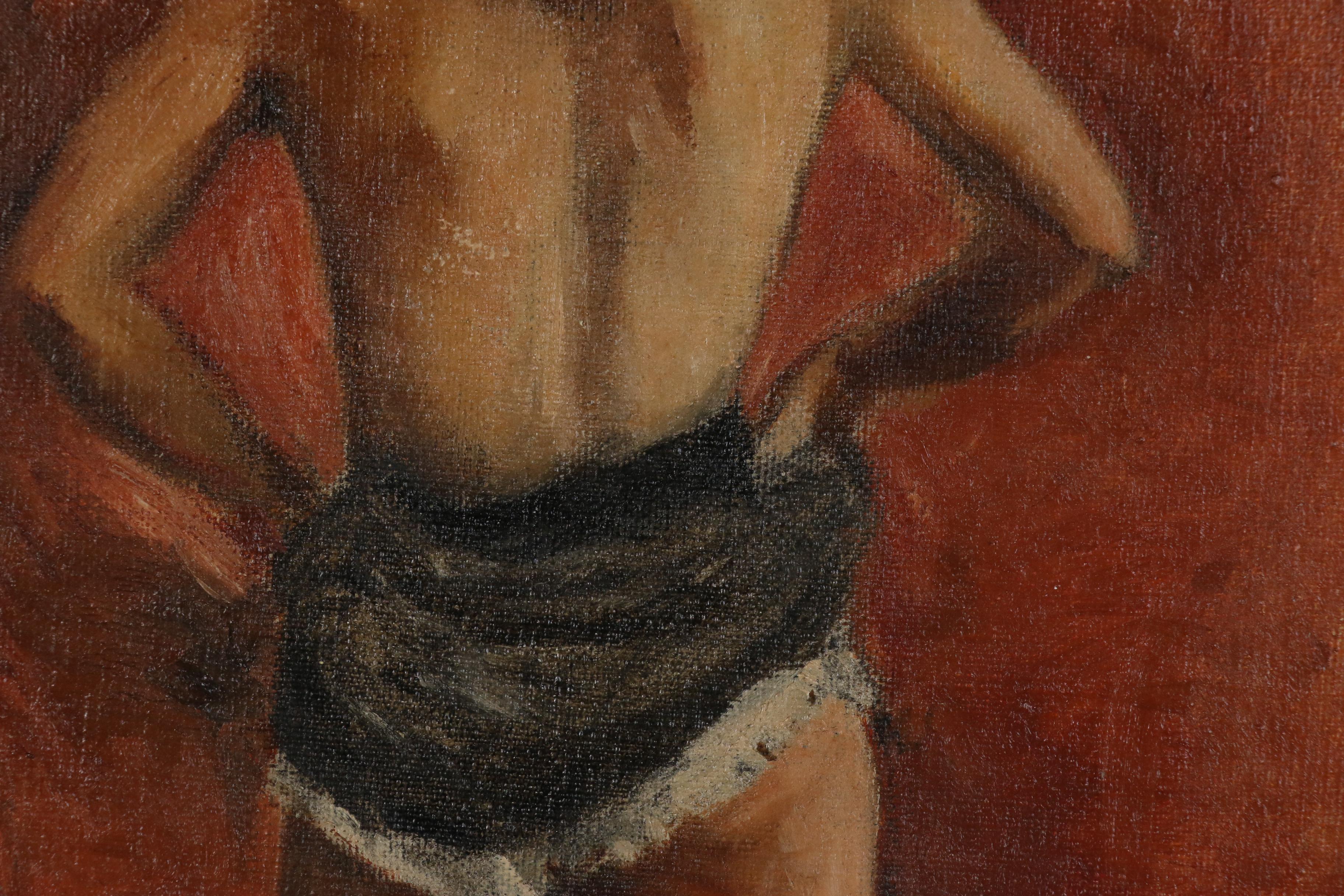 Figure Oil Painting of Standing Woman