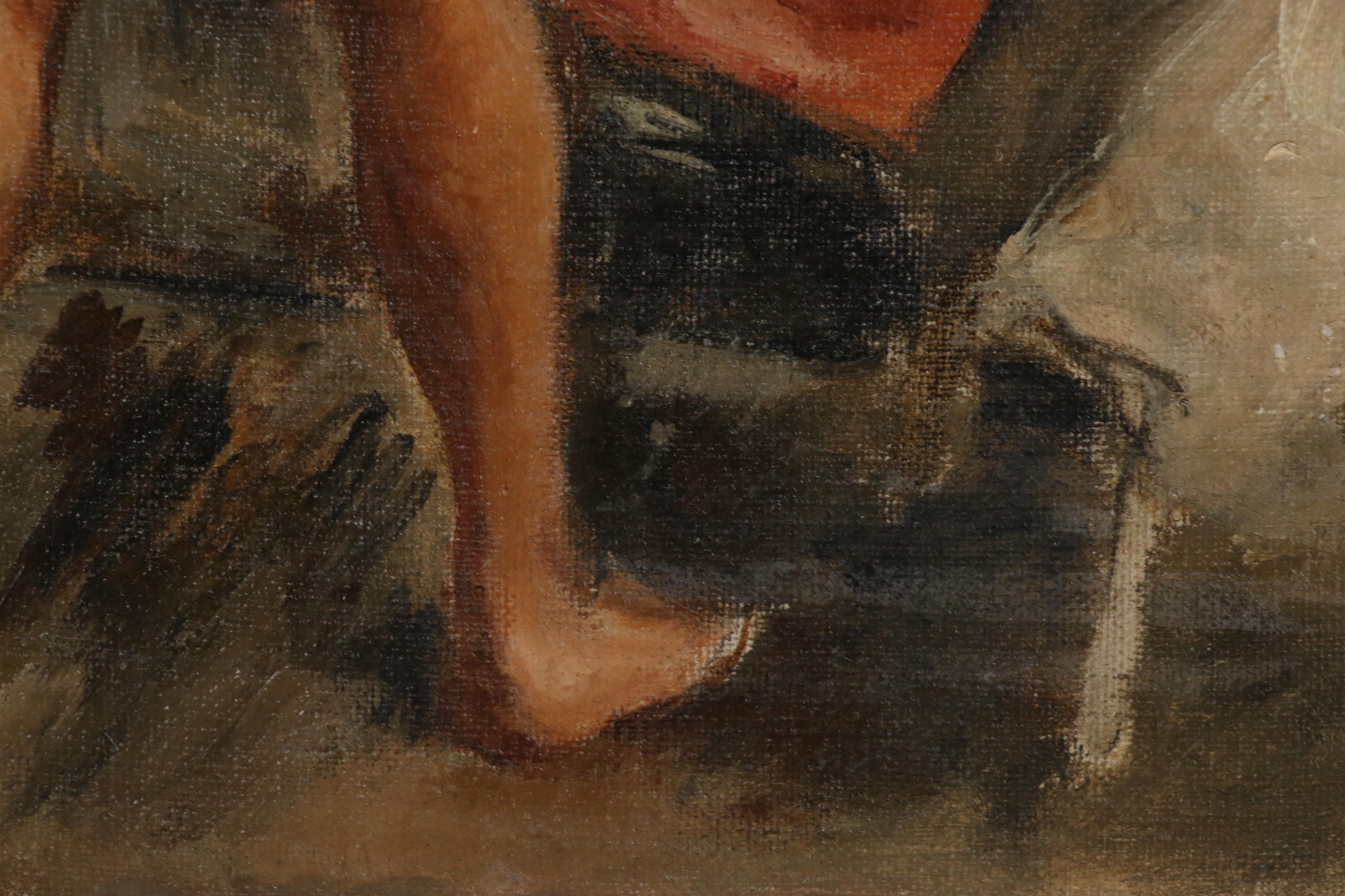 Figure Oil Painting of Standing Woman