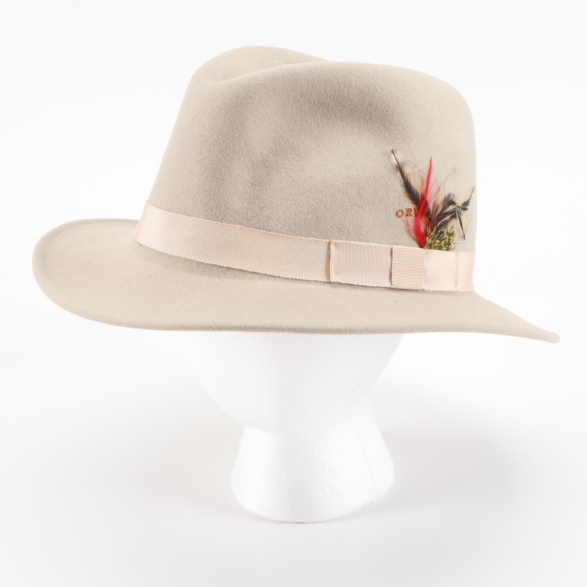 Men's Orvis Lite Felt Wool Packable Water Repellant Fedora Hats
